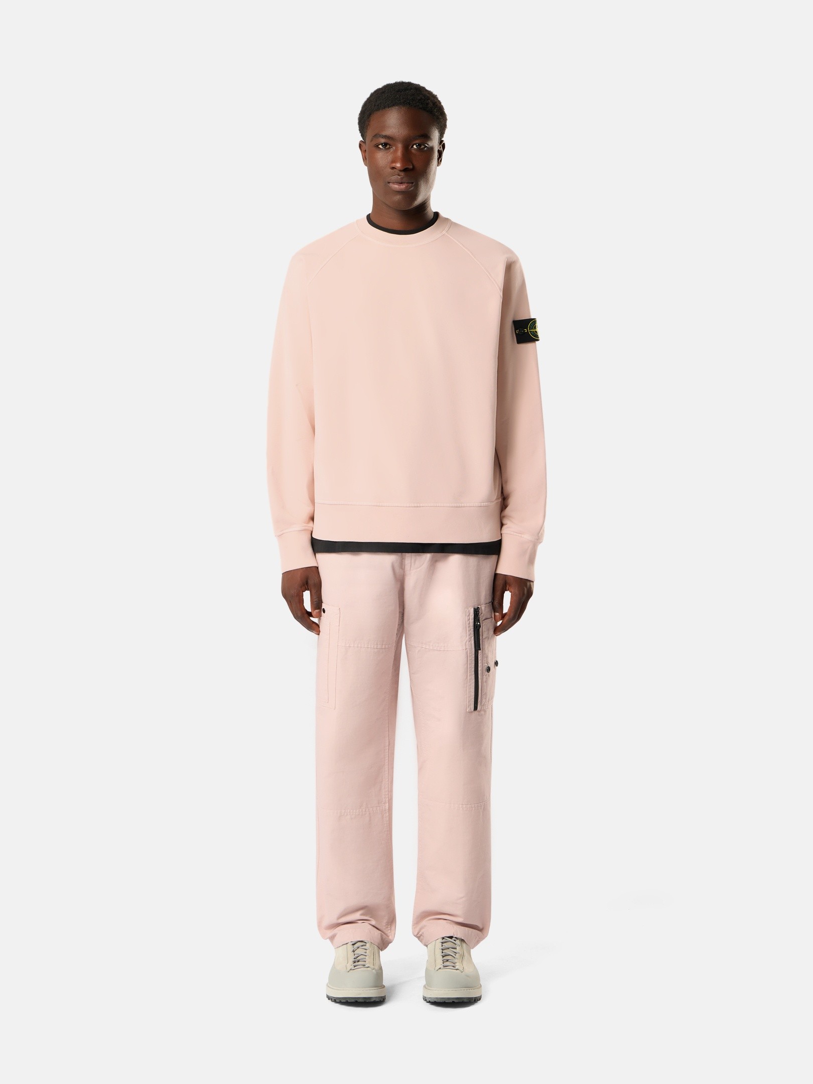 Antique Rose Oversized-fit crewneck sweatshirt with raglan sleeves