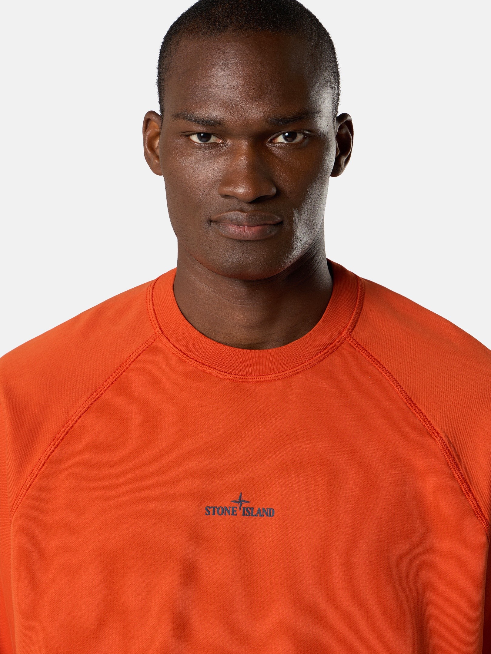 Burnt Orange Oversized-fit crewneck sweatshirt with 'Desert' print