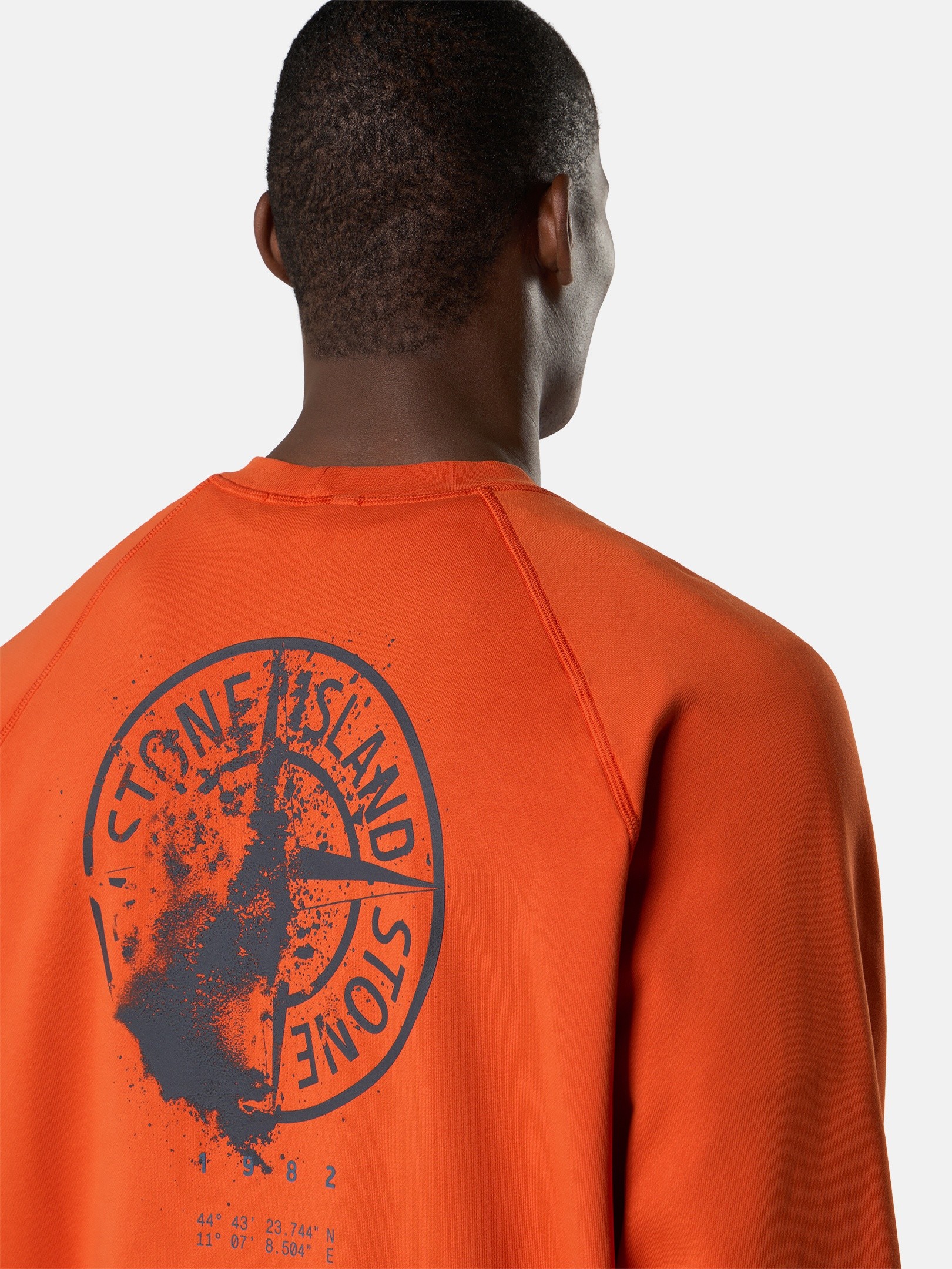 Burnt Orange Oversized-fit crewneck sweatshirt with 'Desert' print