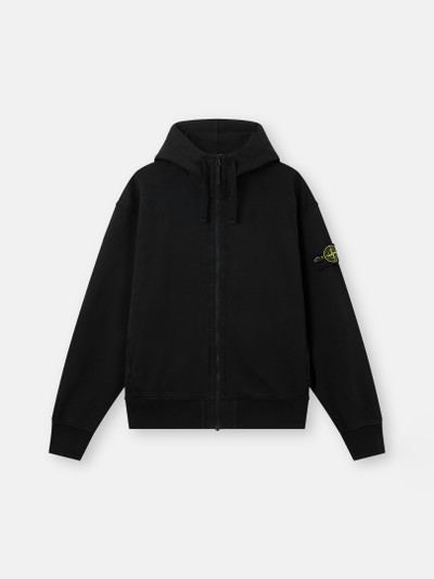 Black Oversized-fit zip-up hooded sweatshirt with pockets 6100009