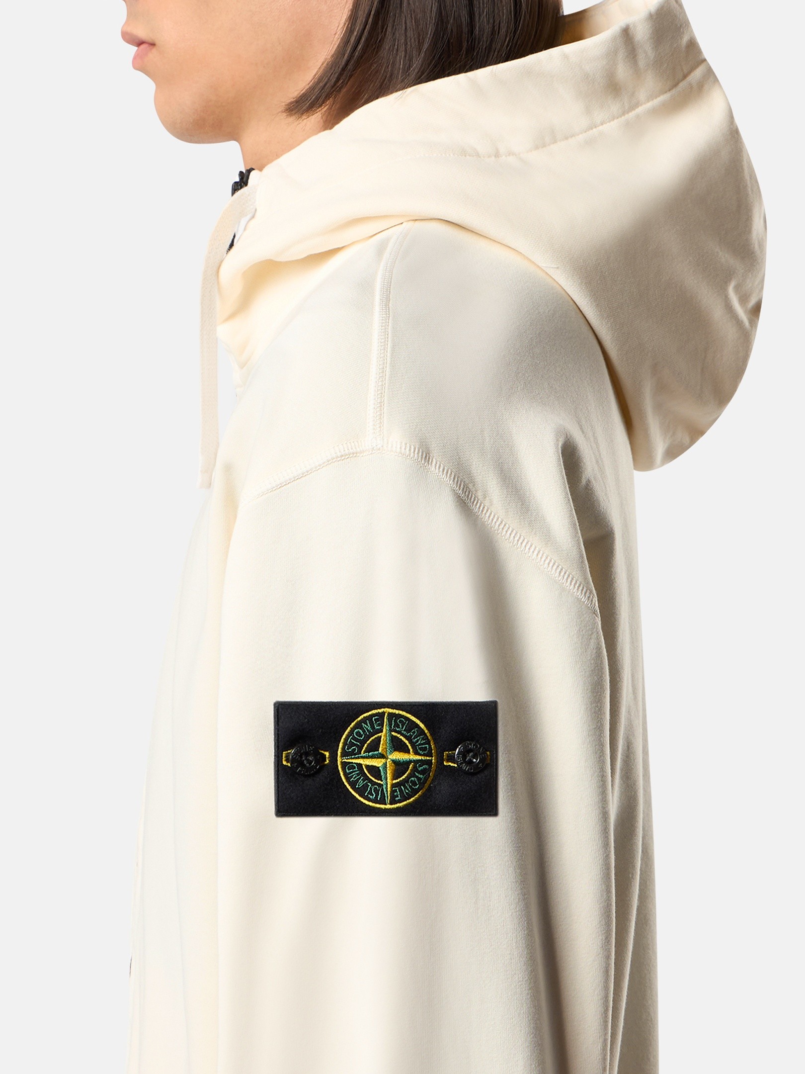 Ivory Oversized-fit zip-up hooded sweatshirt with pockets 6100009