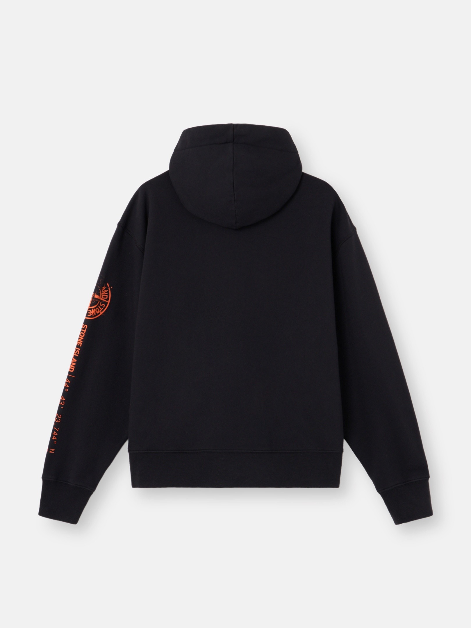 Black Oversized-fit zip-up sweatshirt with 'Vertical Placement