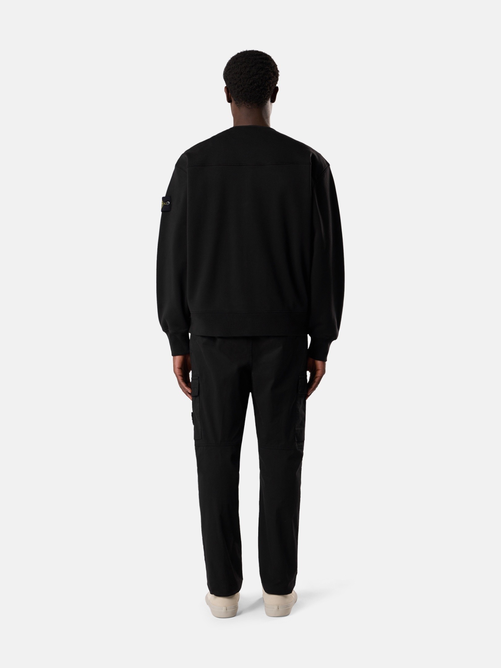 Black Oversized-fit cardigan sweatshirt with snap closure 6100010