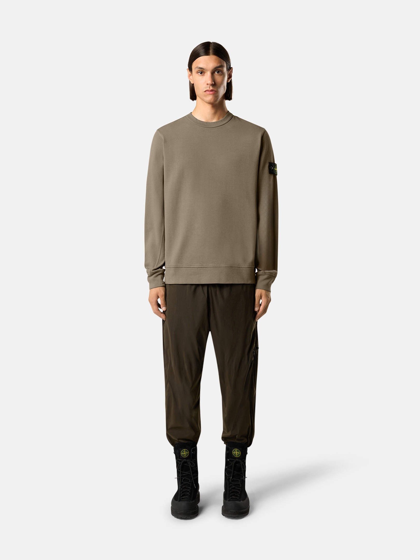 Military Green Regular-fit crewneck sweatshirt 6100017 ORGANIC