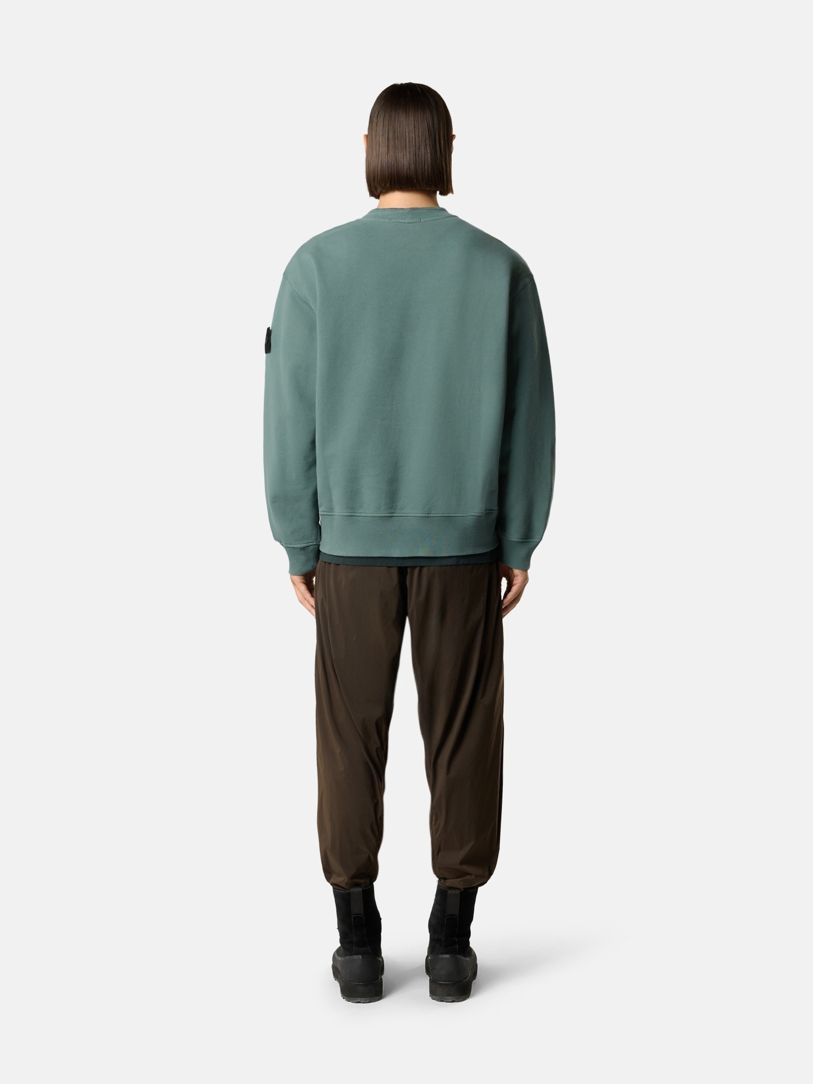 STONE  22aw ヘビーウェイトカットソー S Ocean Green Oversized-fit crewneck sweatshirt with ribbed trims