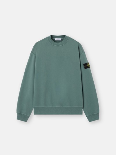 Ocean Green Oversized-fit crewneck sweatshirt with ribbed trims