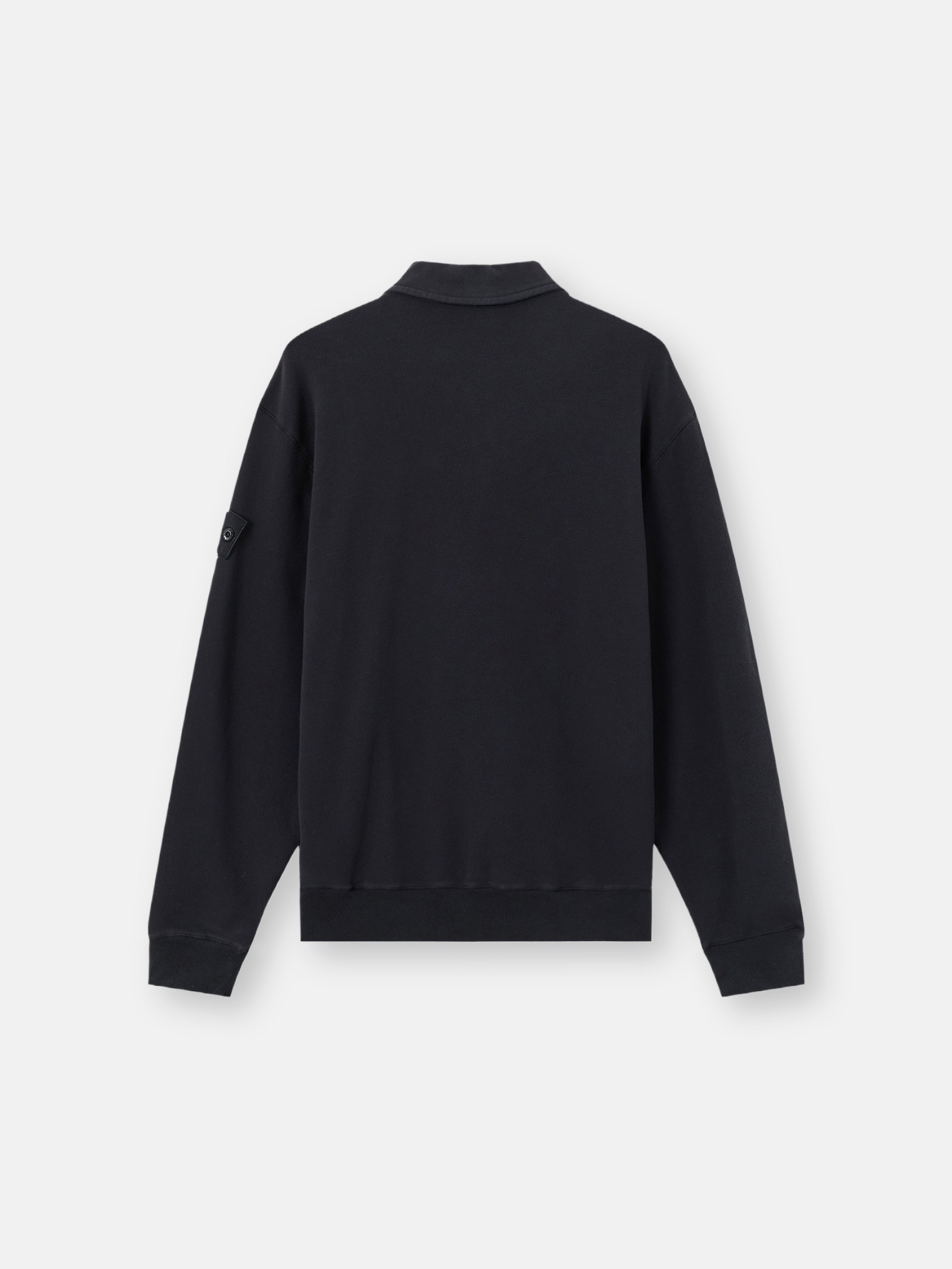 Black Comfort-fit polo collar sweatshirt 6100026 STRETCH COTTON