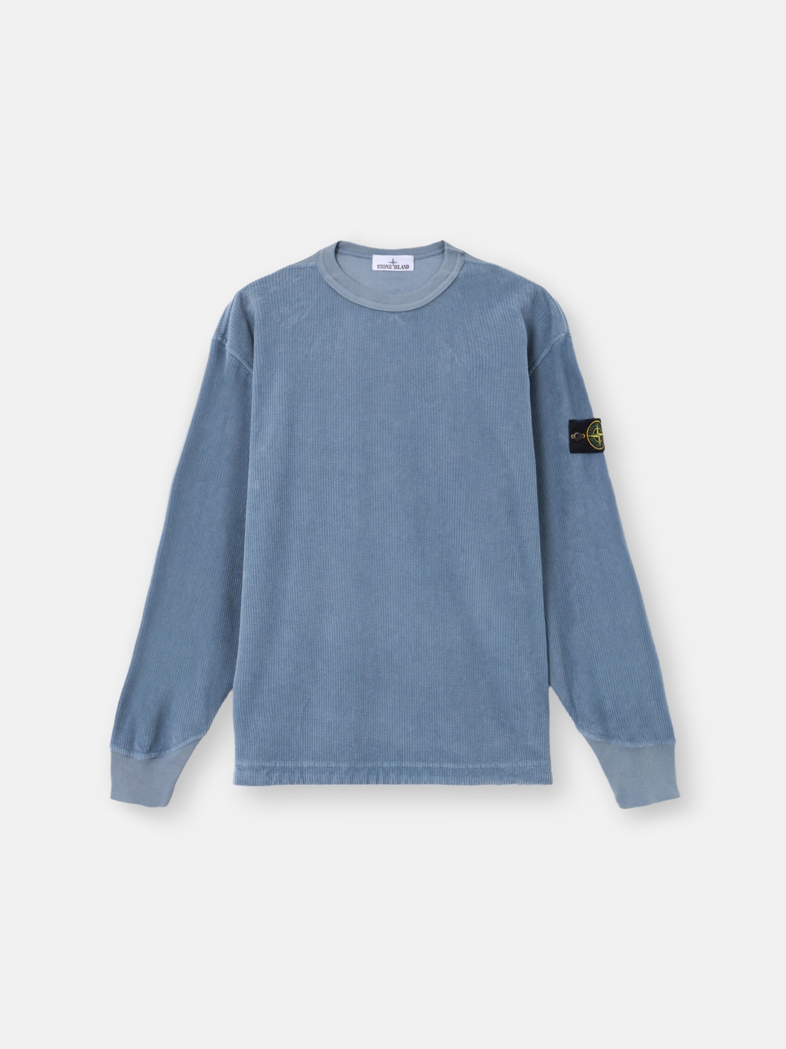 Steel Blue Comfort-fit crewneck sweatshirt with shoulder inserts
