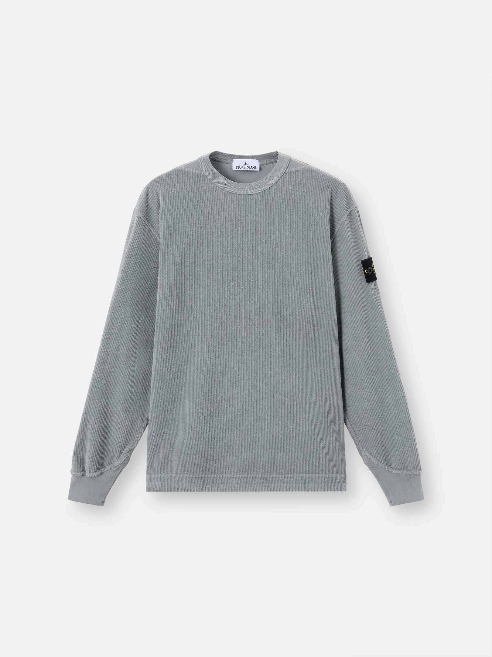 Grey Comfort-fit crewneck sweatshirt with shoulder inserts 6100030