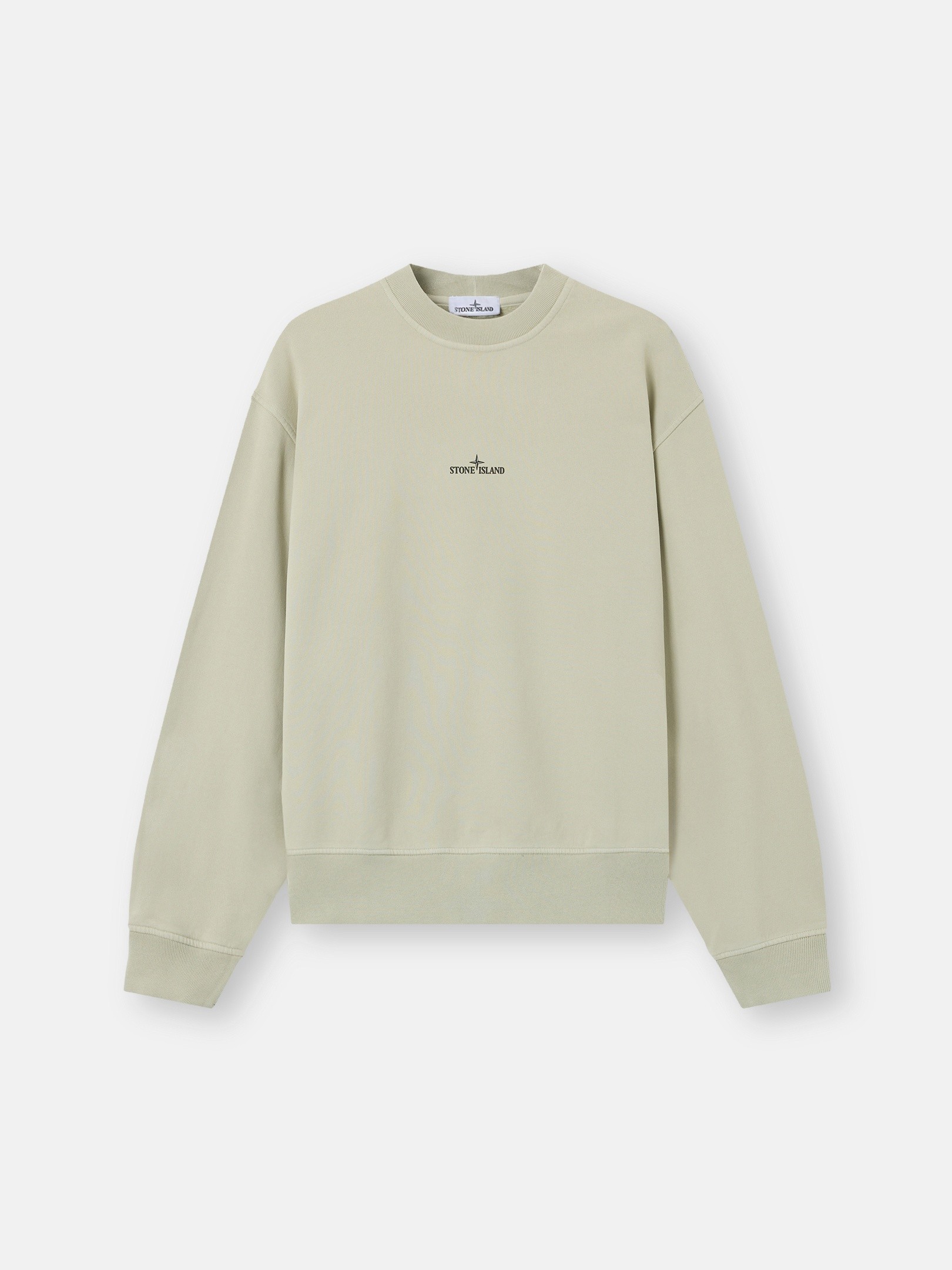 Sand Oversized-fit crewneck sweatshirt with 'Blurred Compass