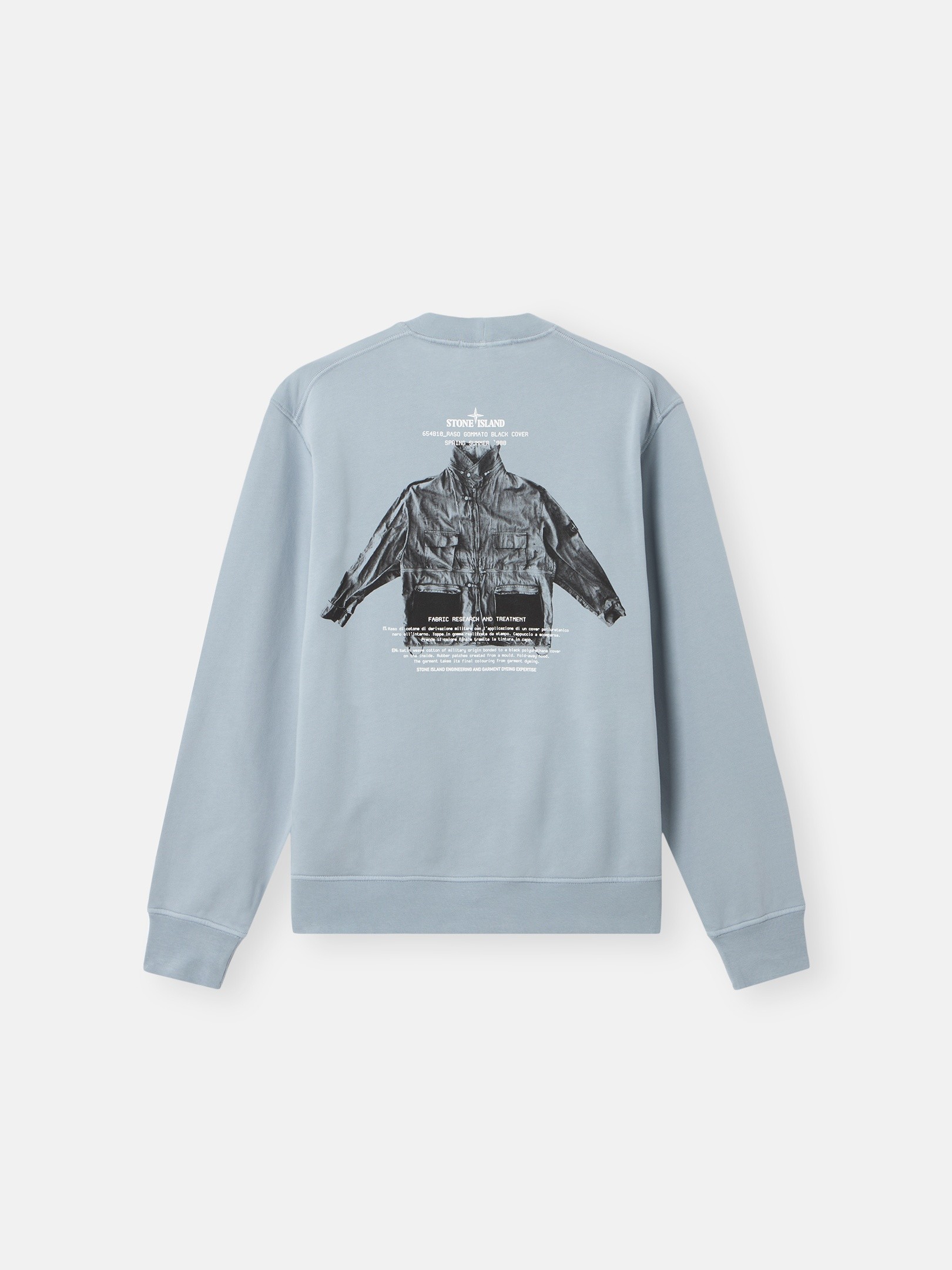 Ash Grey Regular-fit crewneck sweatshirt with seasonal 'ARCHIVIO