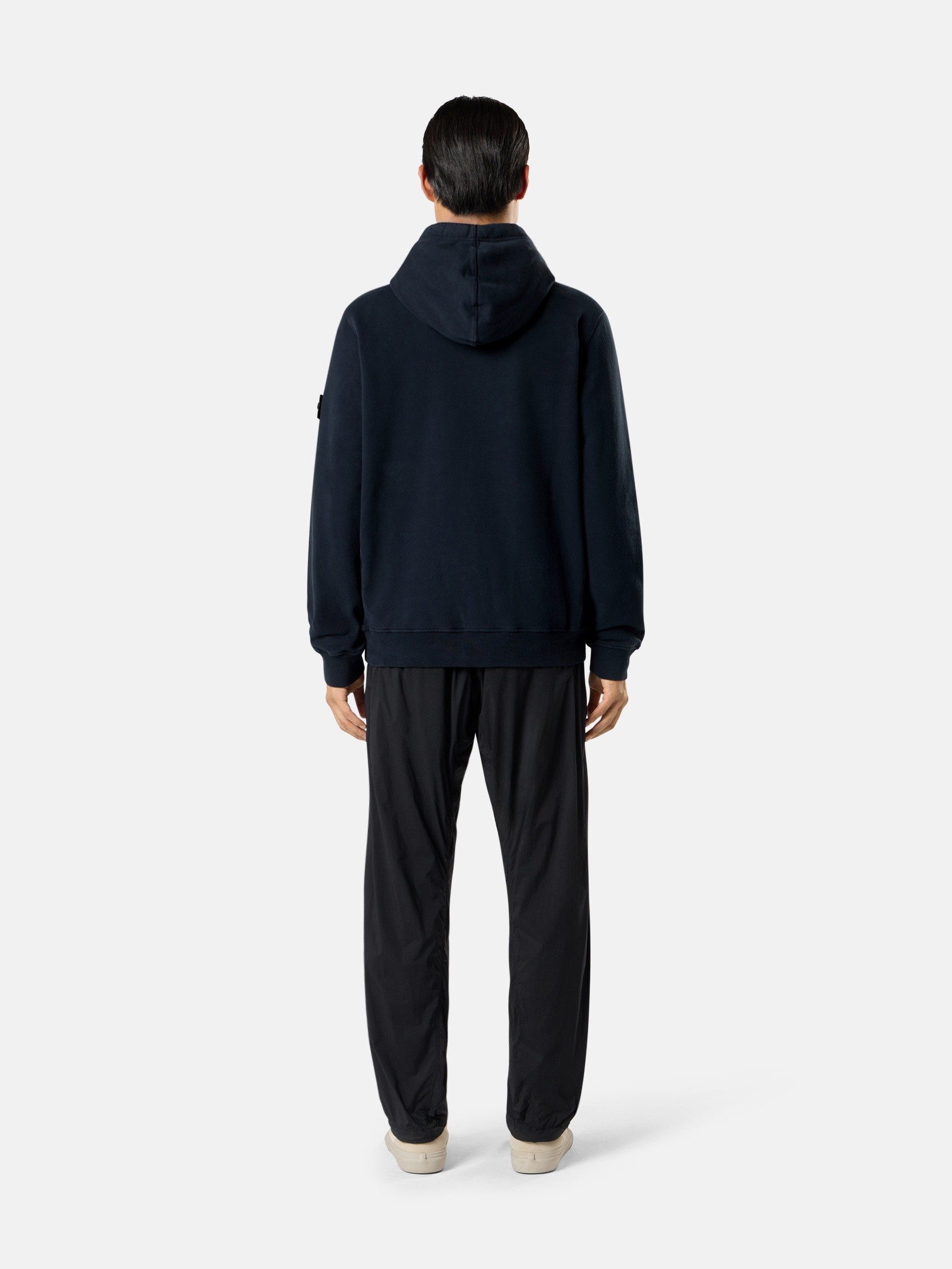 Navy Blue Regular-fit hooded sweatshirt with thumbhole cuffs