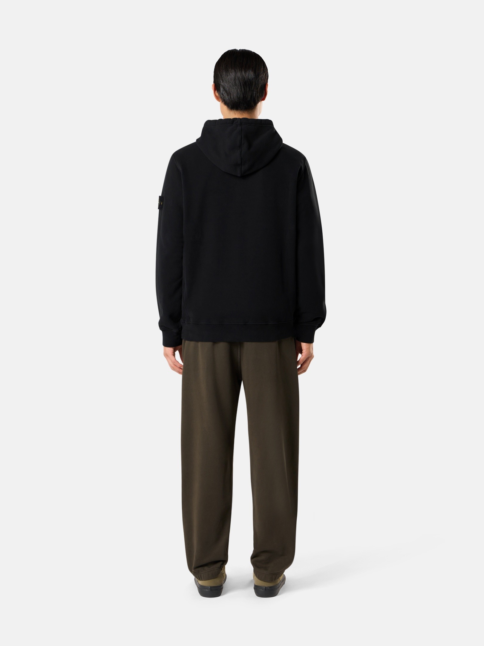 Black Regular-fit hooded sweatshirt with thumbhole cuffs 6100048