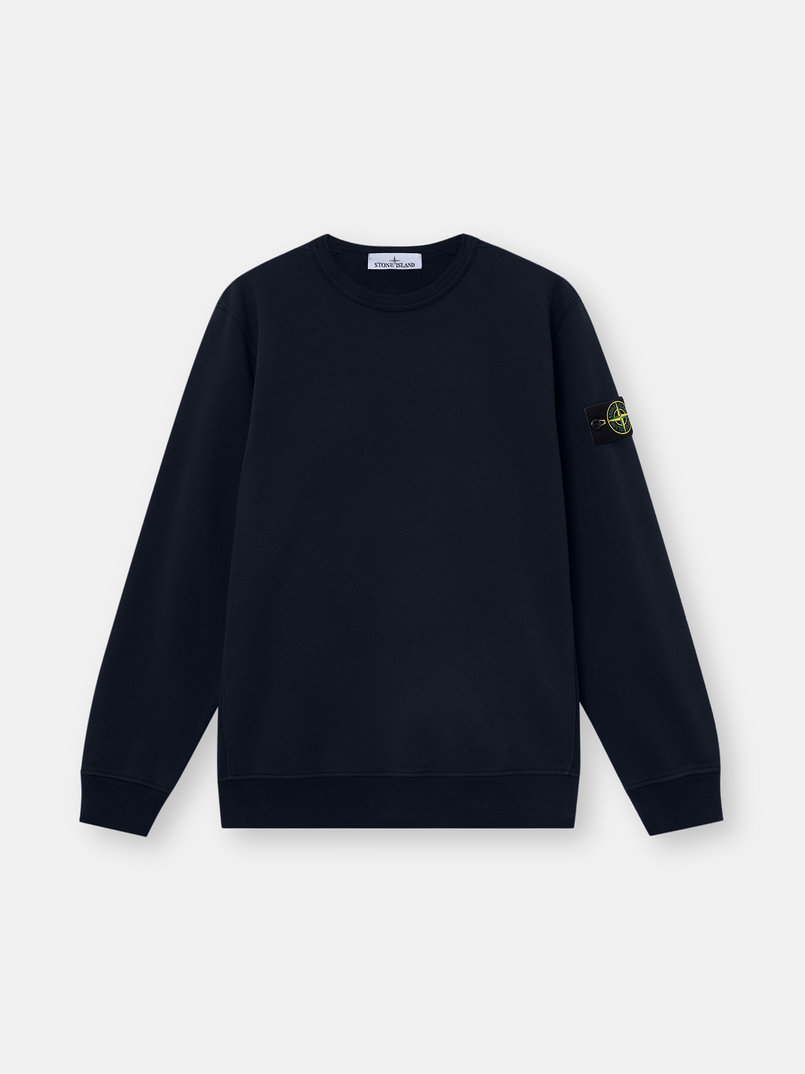 Navy Blue Regular-fit crewneck sweatshirt with ribbed inserts