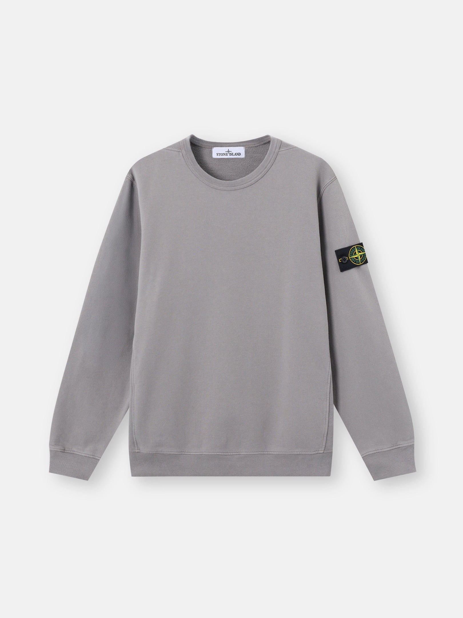 Grey Regular-fit crewneck sweatshirt with ribbed inserts 6100049