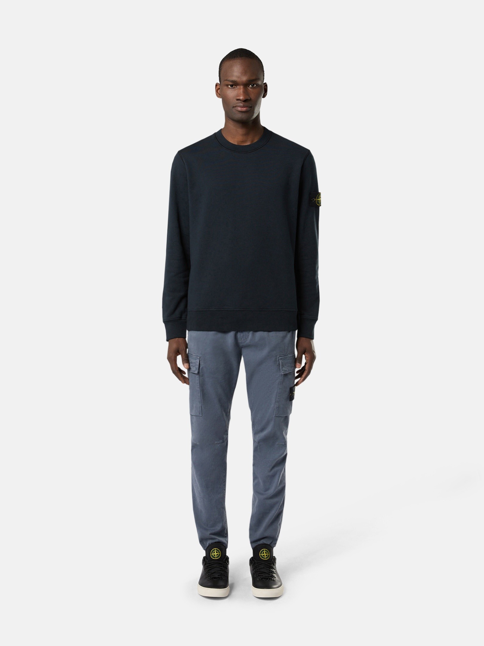 Navy Blue Regular-fit crewneck sweatshirt with raglan sleeves