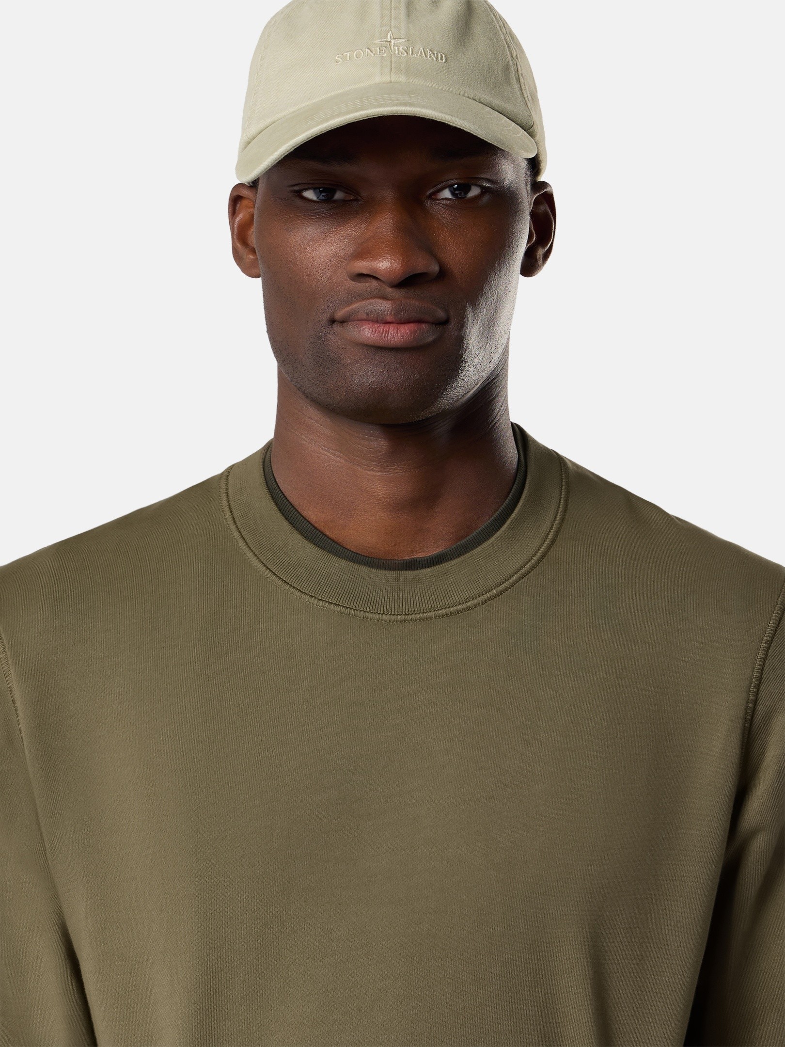 Military Green Regular-fit crewneck sweatshirt with raglan sleeves