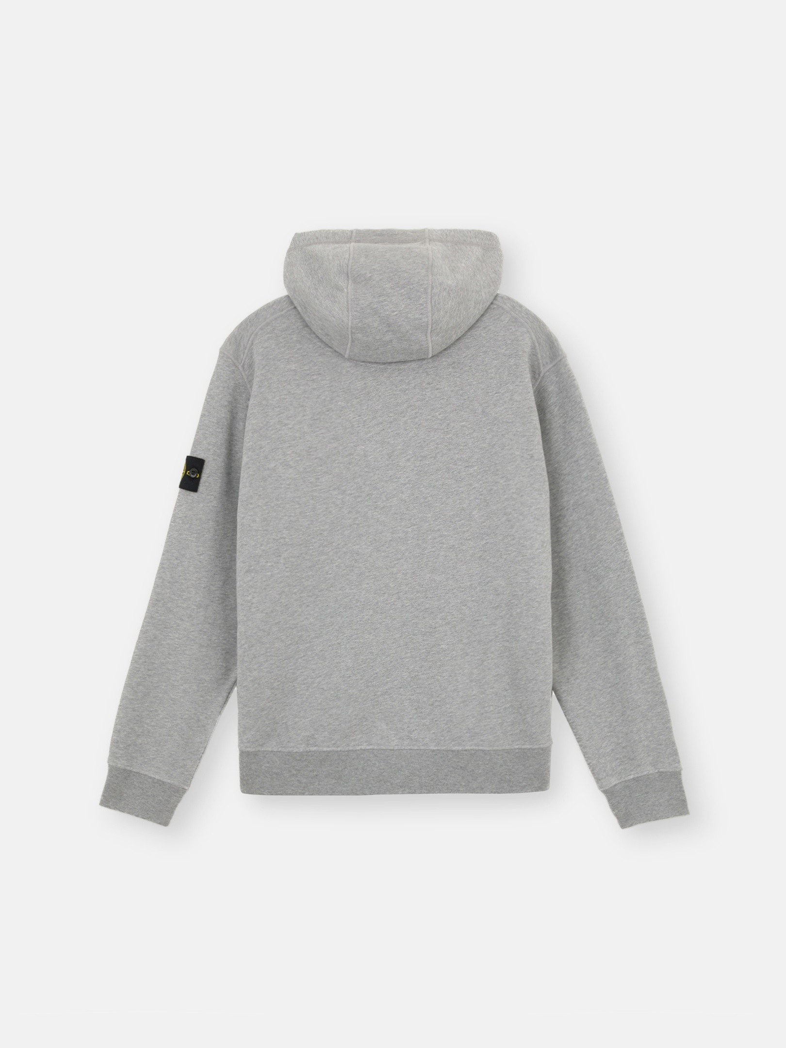 Dust Grey Melange Regular-fit zipper-up hooded sweatshirt with