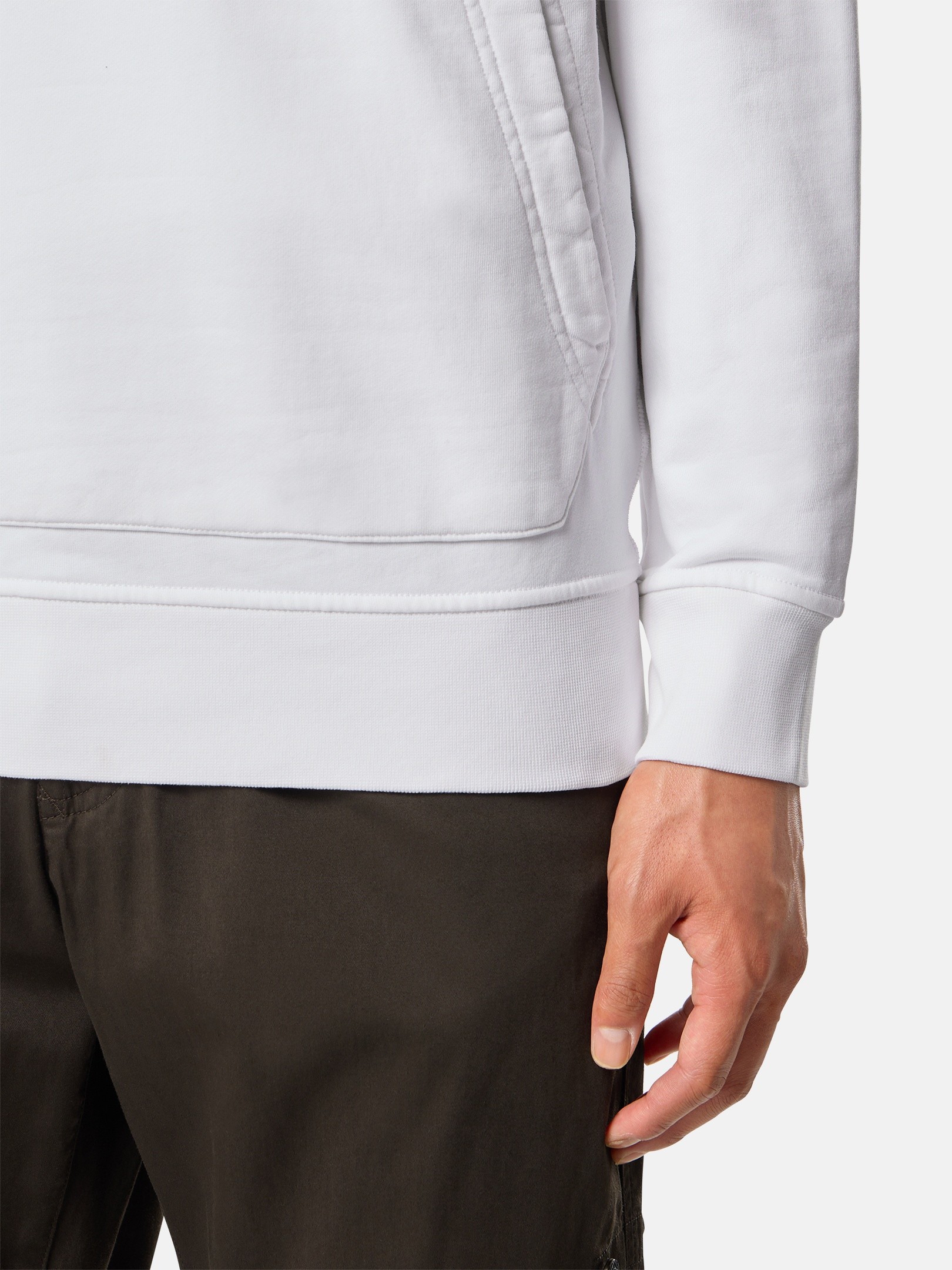 White Regular-fit hooded sweatshirt with pouch pocket 6100062