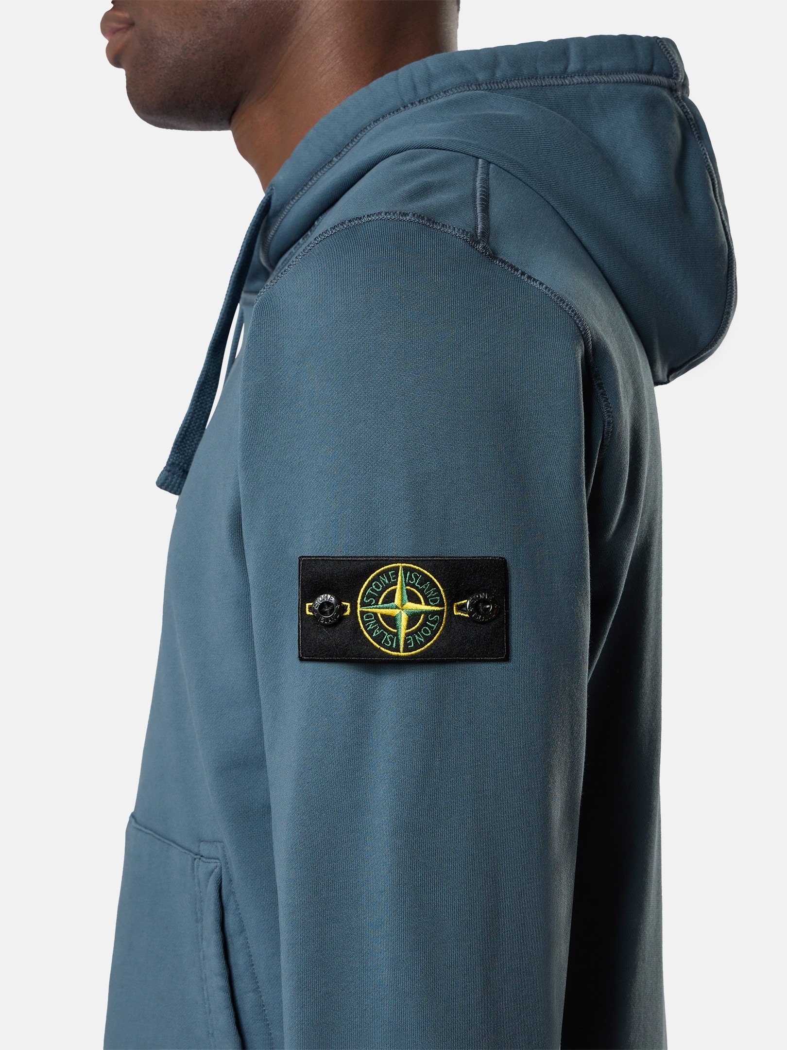 Slate Blue Regular-fit hooded sweatshirt with pouch pocket 6100062