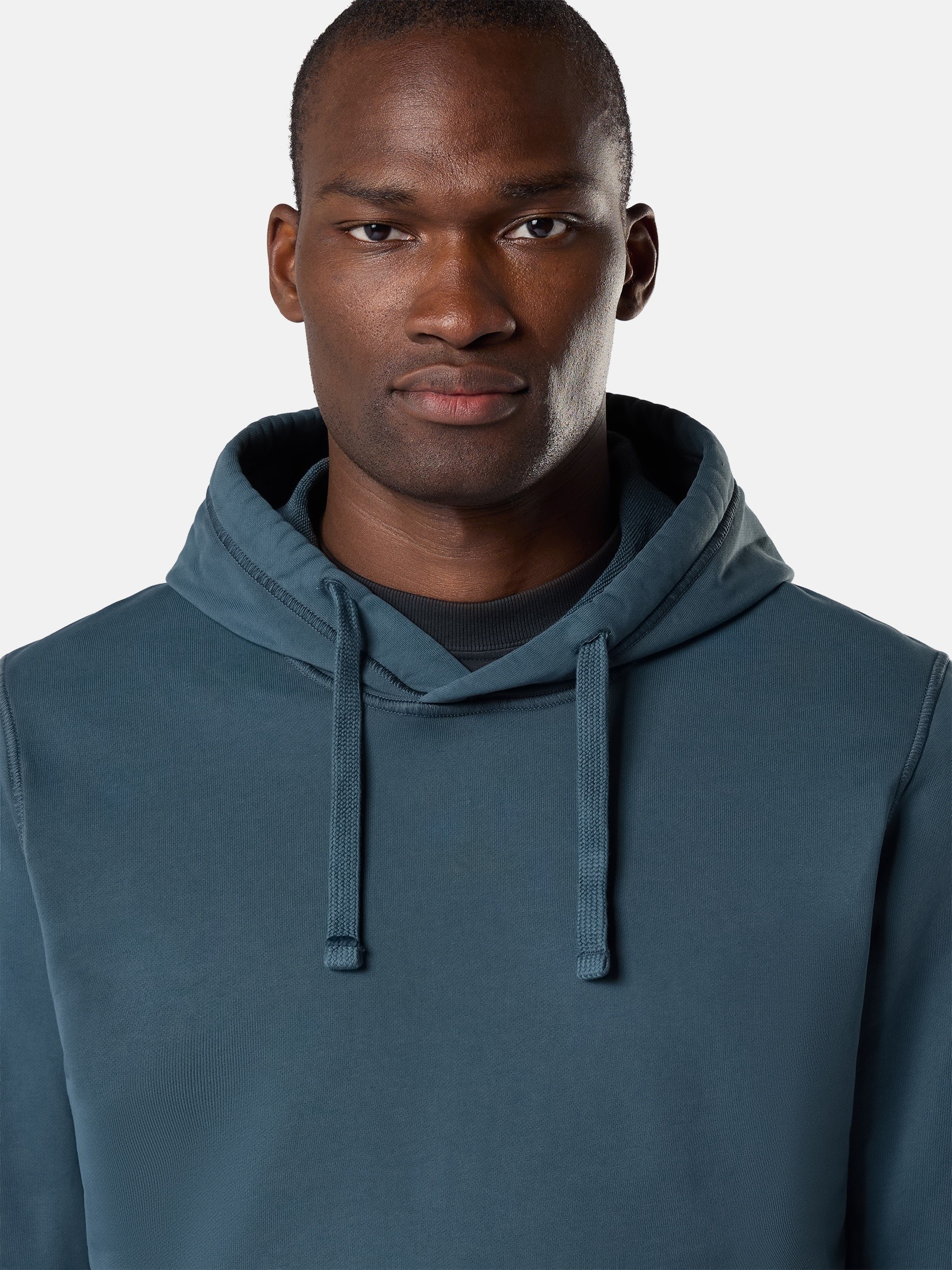 Slate Blue Regular-fit hooded sweatshirt with pouch pocket 6100062