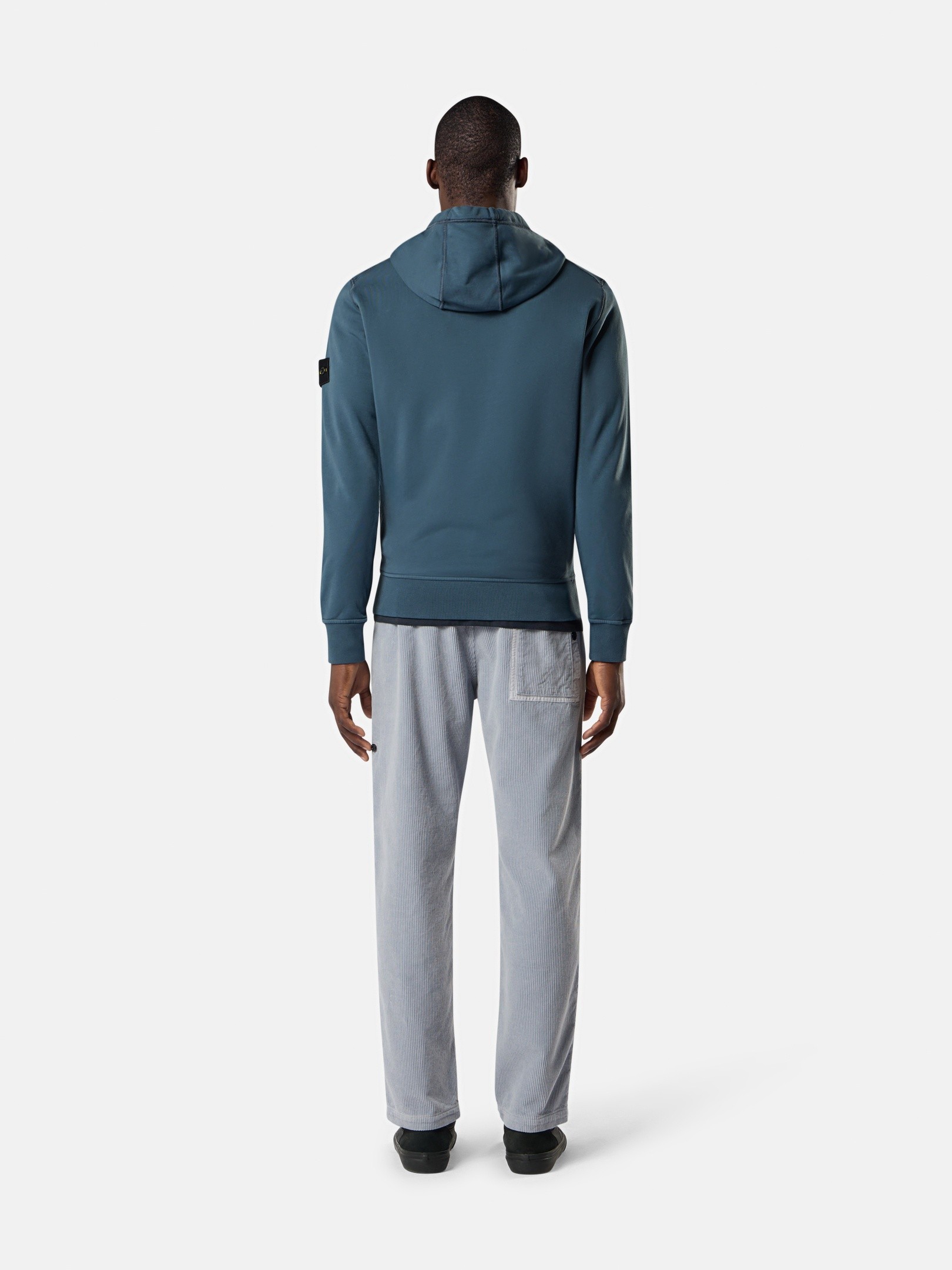 Slate Blue Regular-fit hooded sweatshirt with pouch pocket 6100062