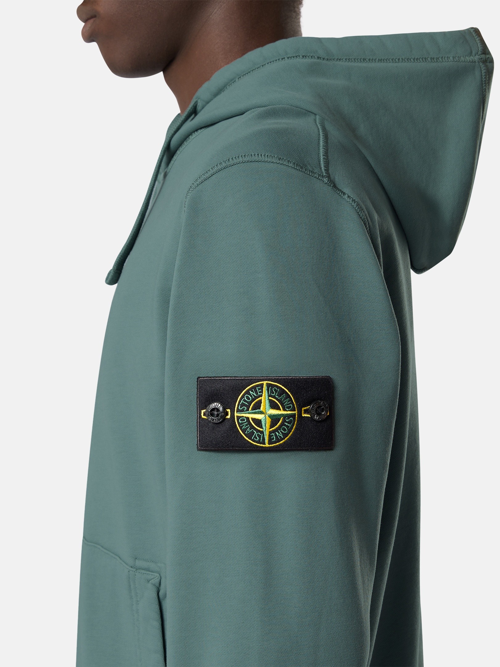 Ocean Green Regular-fit hooded sweatshirt with pouch pocket