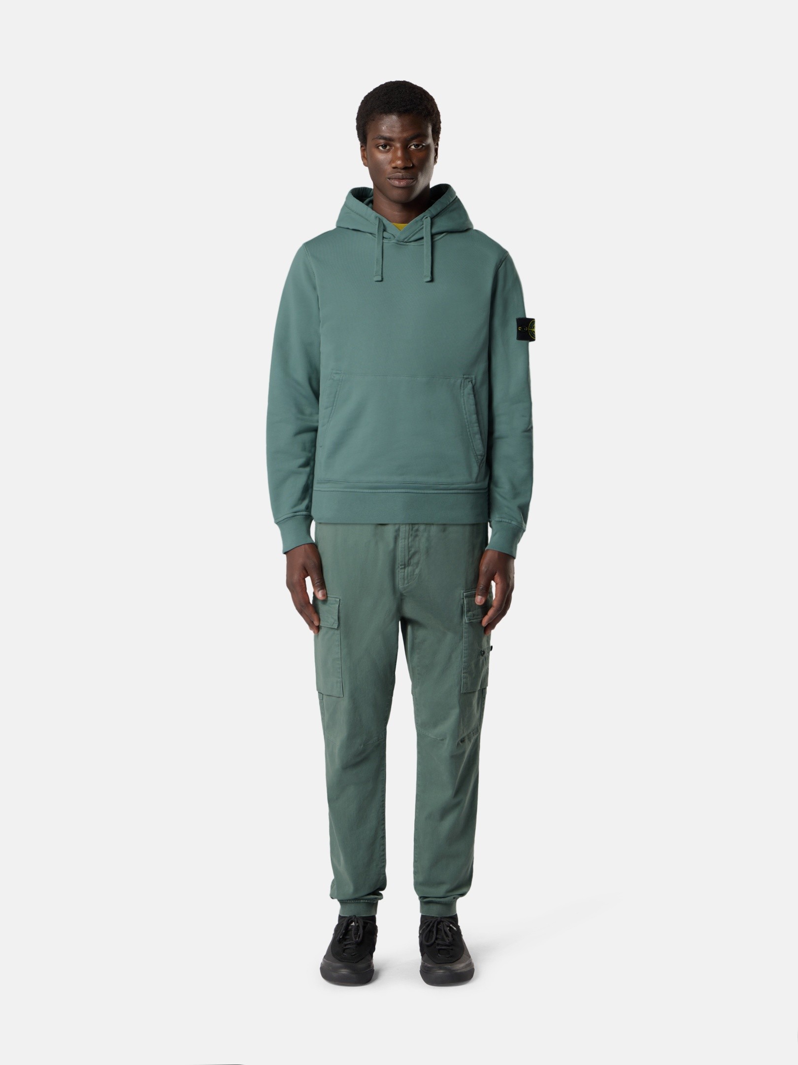 Ocean Green Regular-fit hooded sweatshirt with pouch pocket