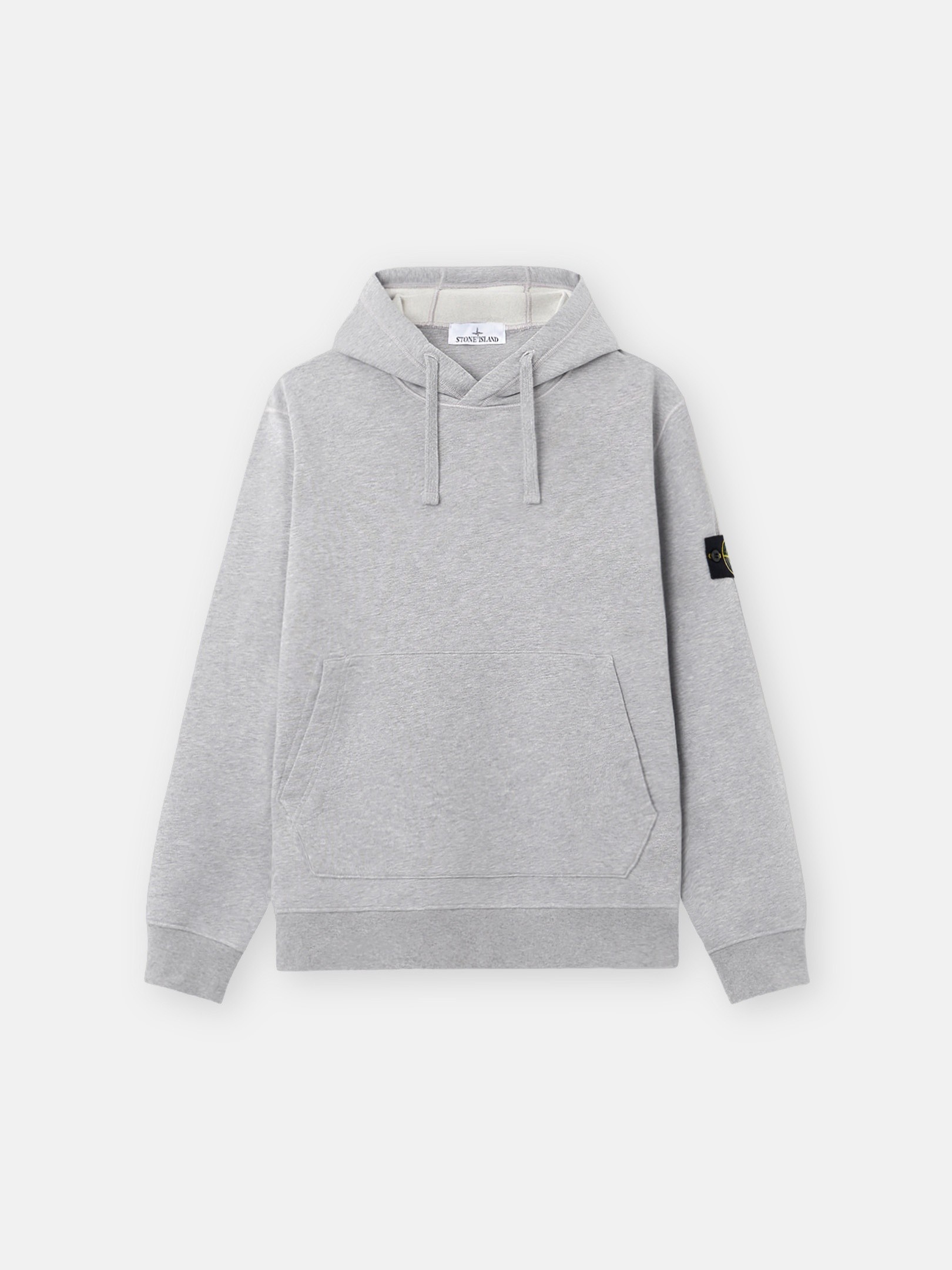 Dust Grey Melange Regular-fit hooded sweatshirt with pouch pocket