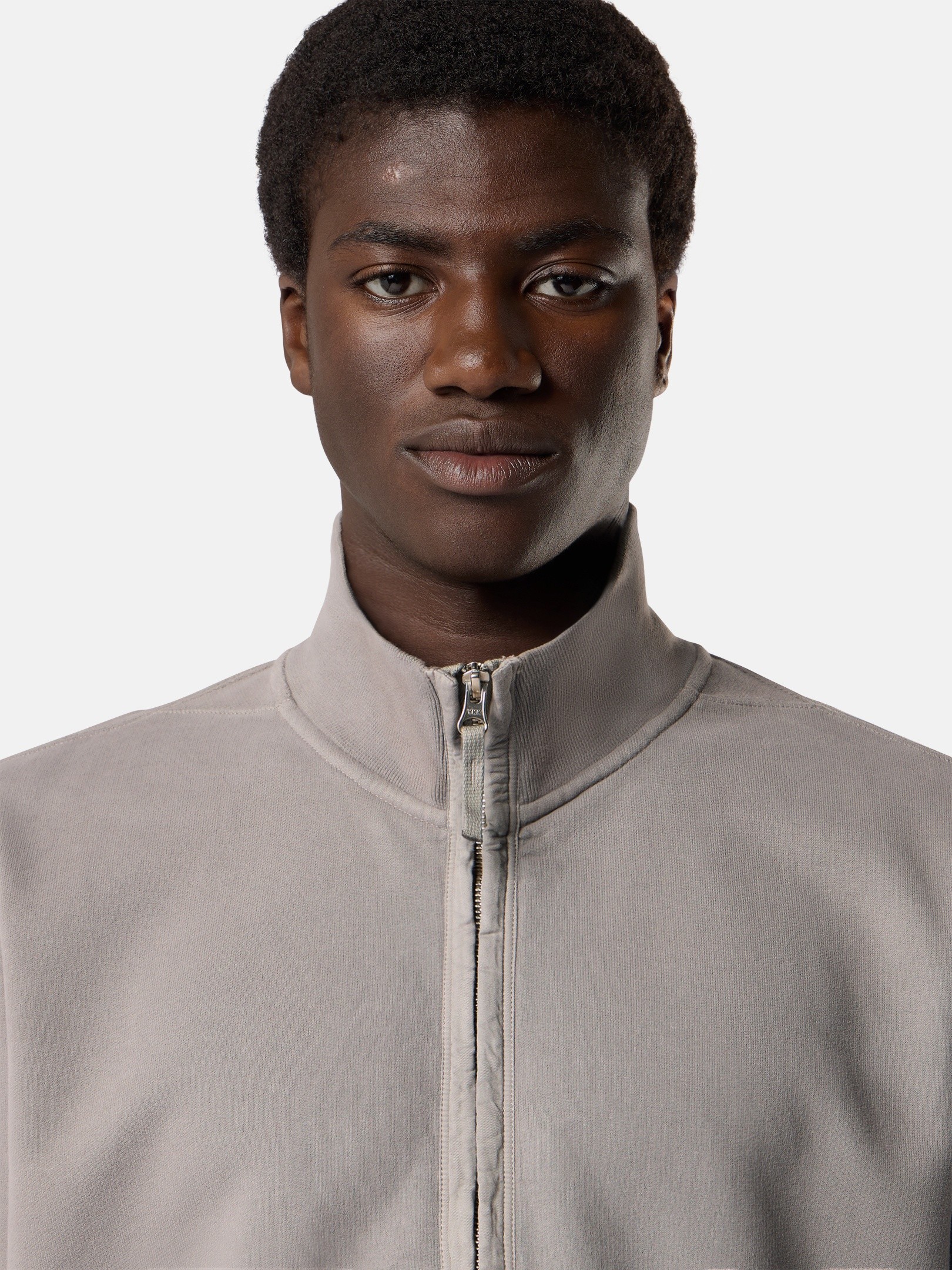 Grey Regular-fit track jacket with ribbed inserts 6100066 BRUSHED