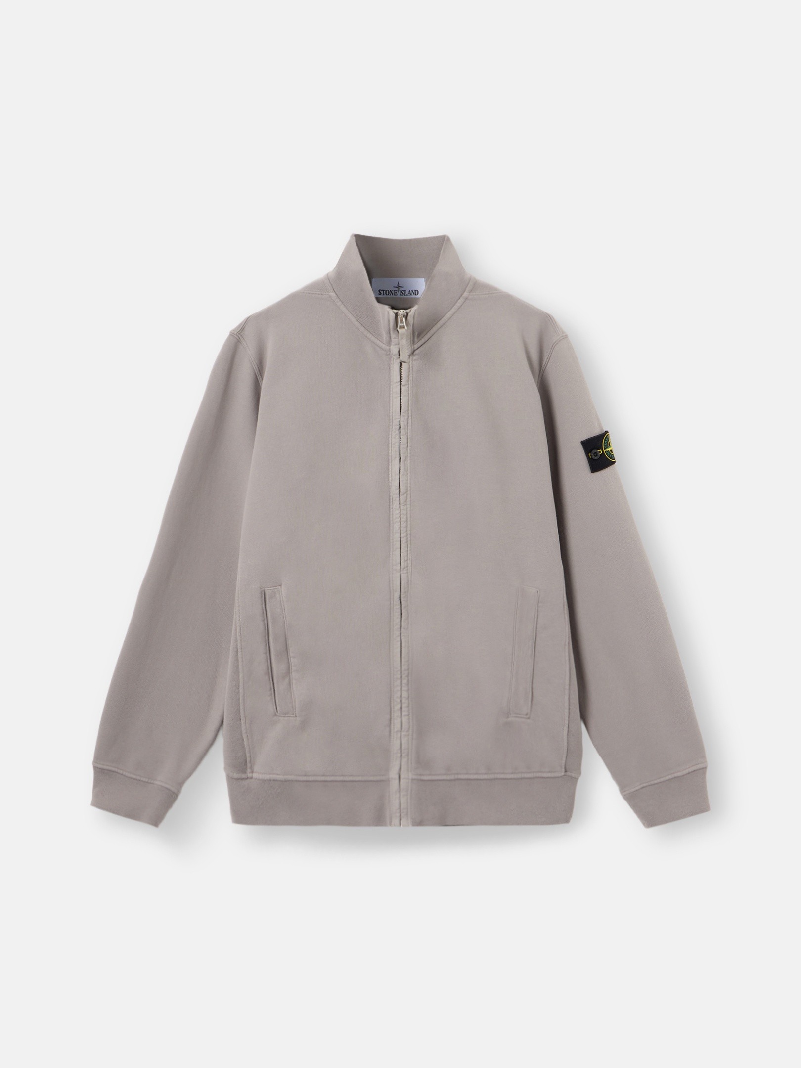 Grey Regular-fit track jacket with ribbed inserts 6100066 BRUSHED
