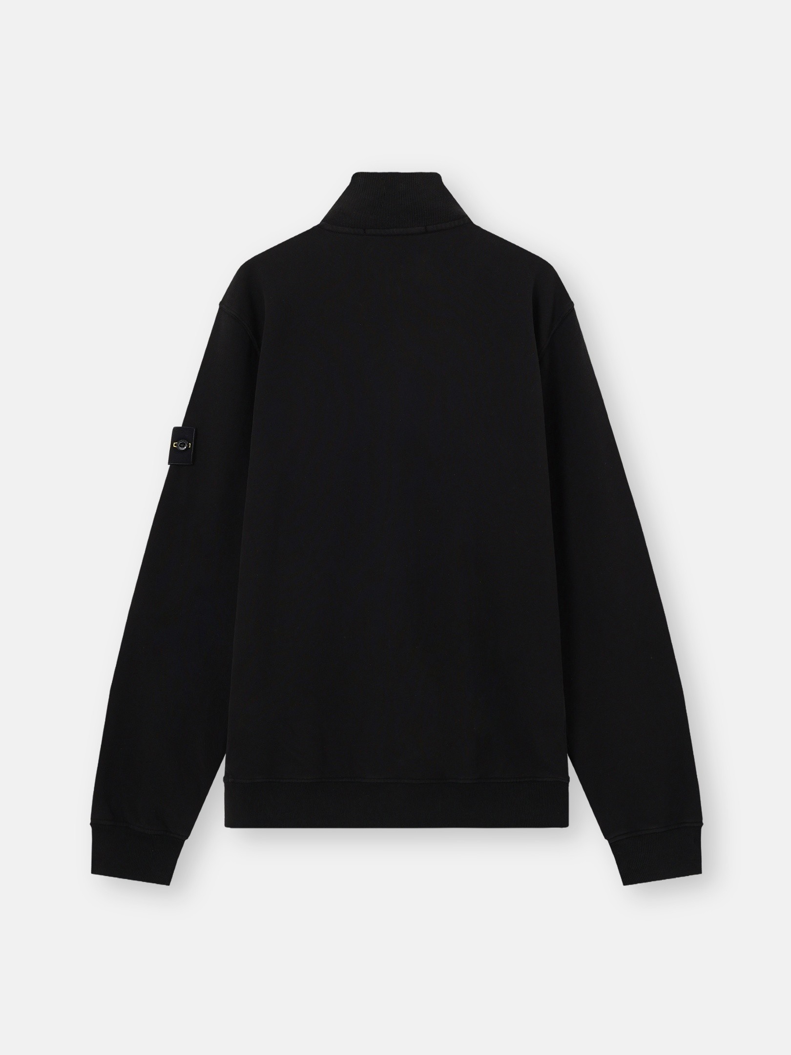 Black Regular-fit half-zip sweatshirt with ribbed inserts 6100068