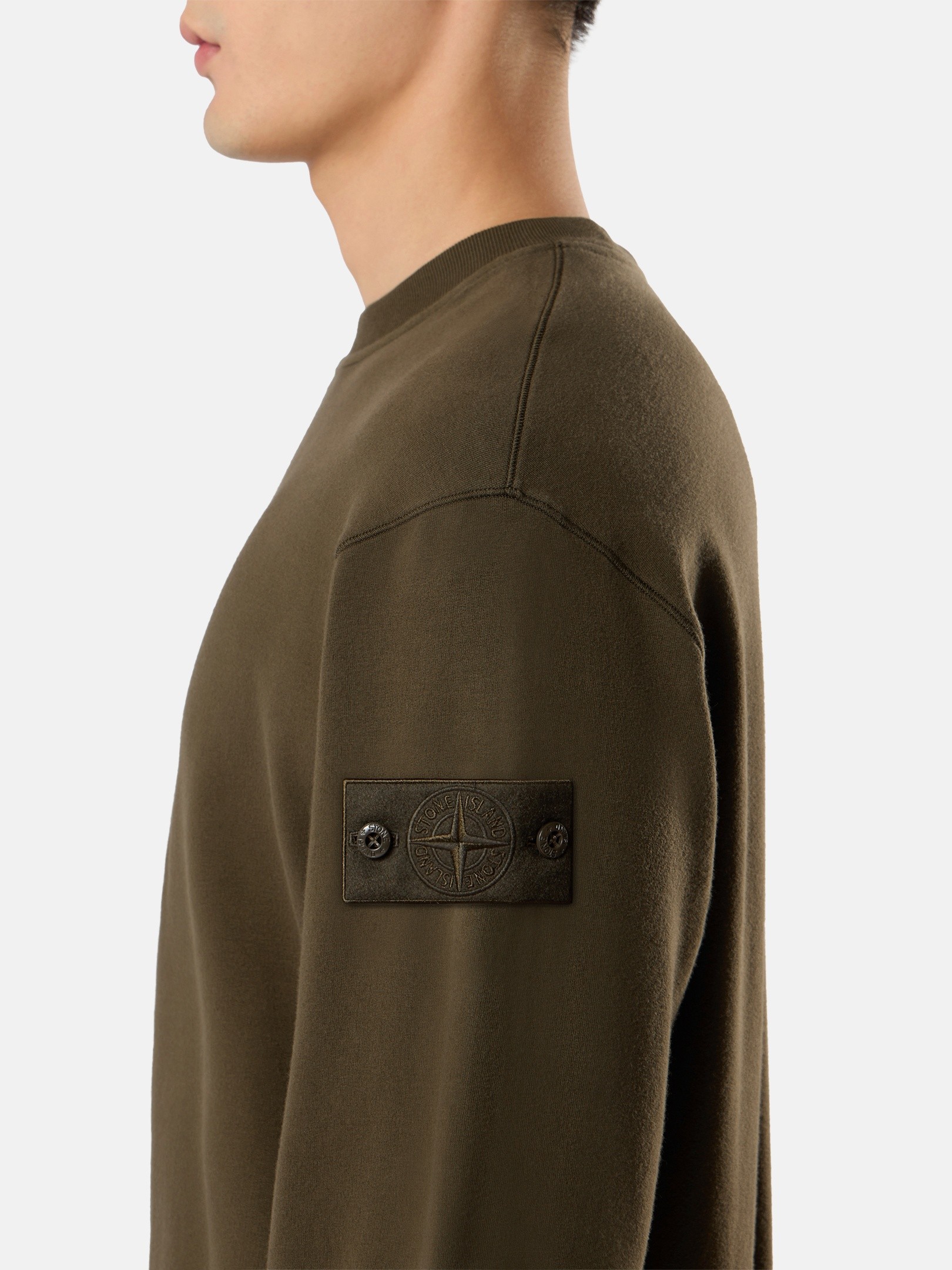 Military Green Comfort-fit crewneck sweatshirt 6100069 STRETCH