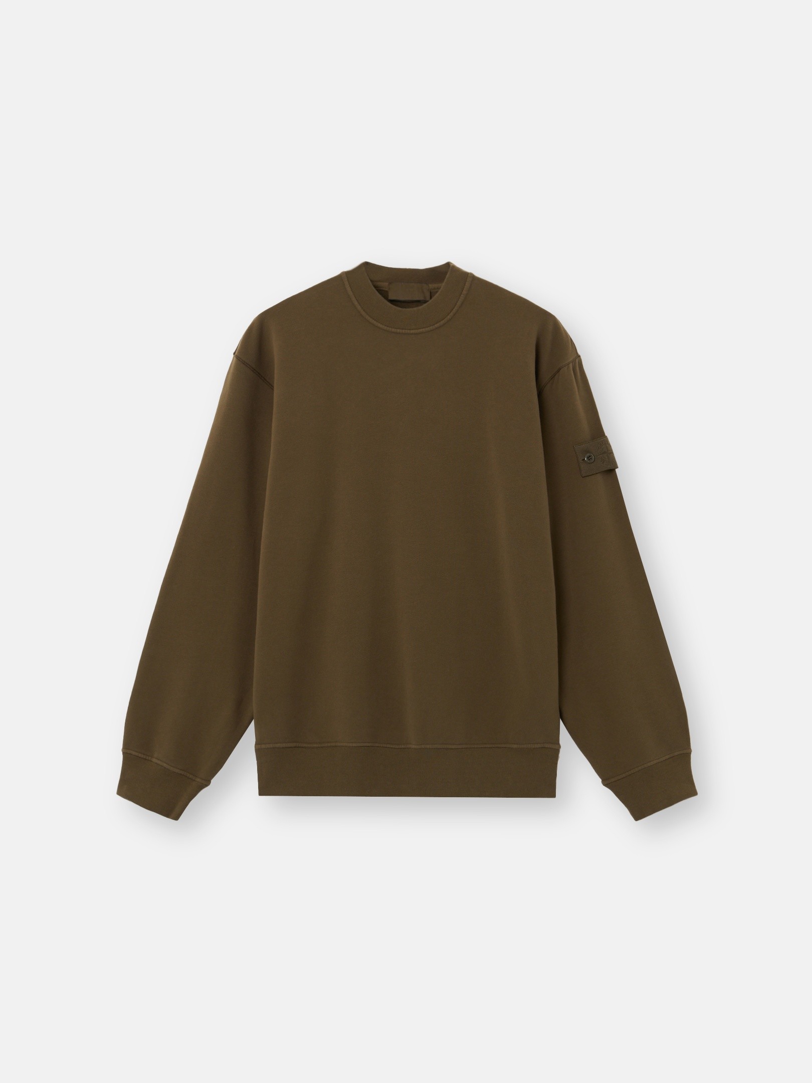 STONE  GHOST 薄手スウェット　オリーブ Military Green Comfort-fit crewneck sweatshirt 6100069 STRETCH