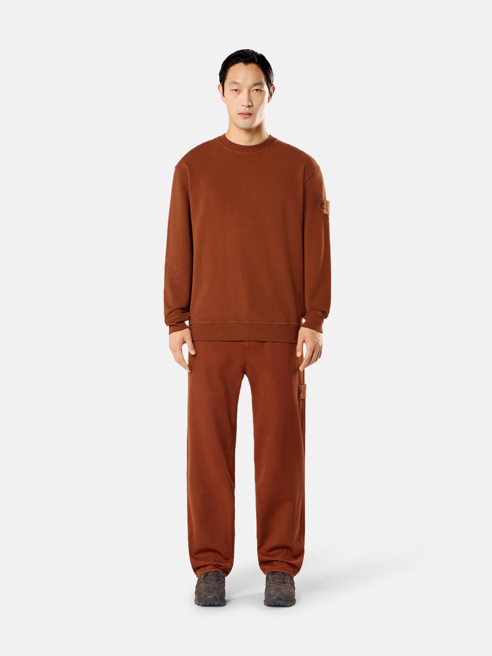 Terracotta Comfort-fit crewneck sweatshirt 6100069 STRETCH COTTON