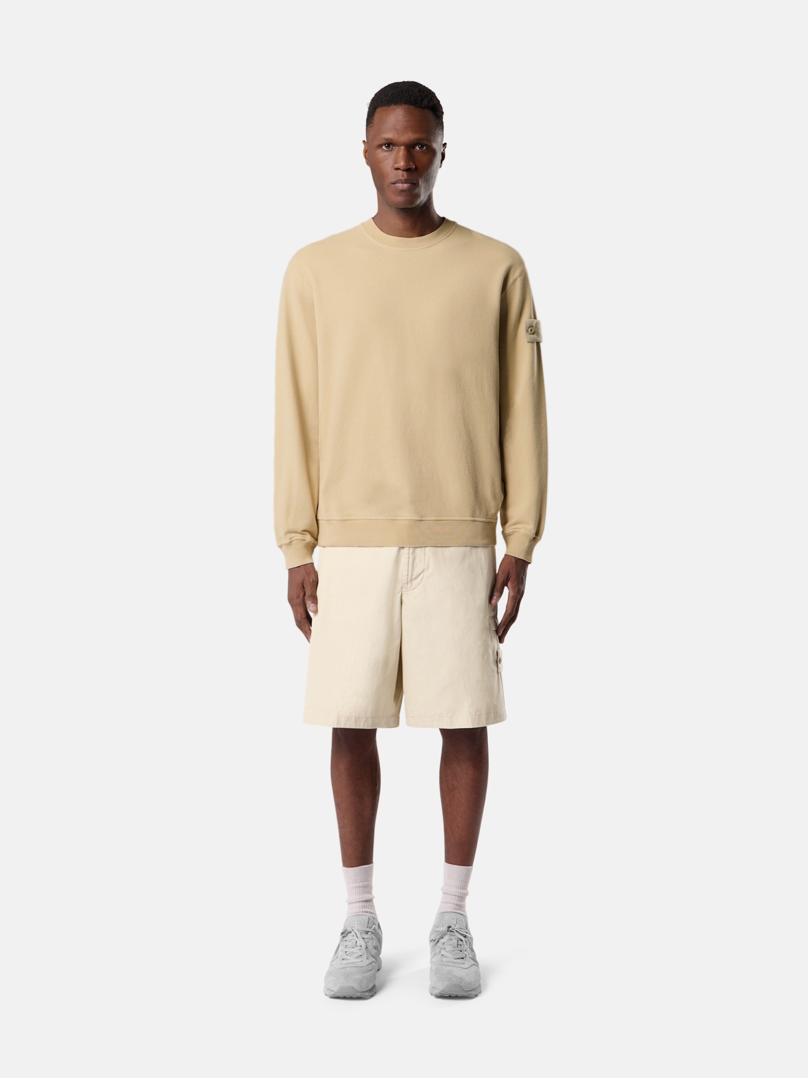 Beige Comfort-fit crewneck sweatshirt 6100069 STRETCH COTTON