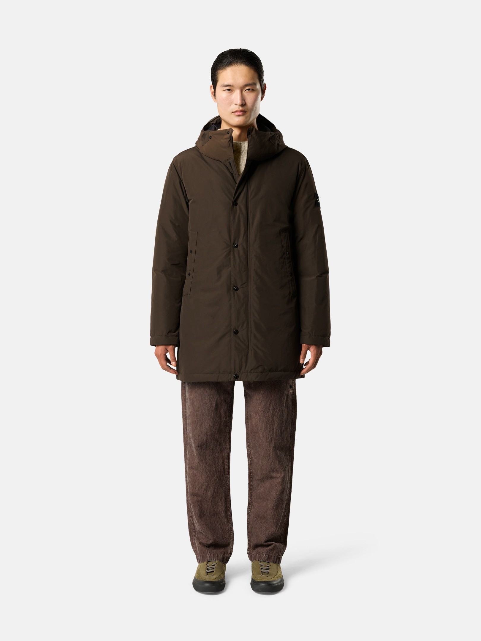 Coal Grey Long down parka with anti-drop 7100006 MICRO REPS