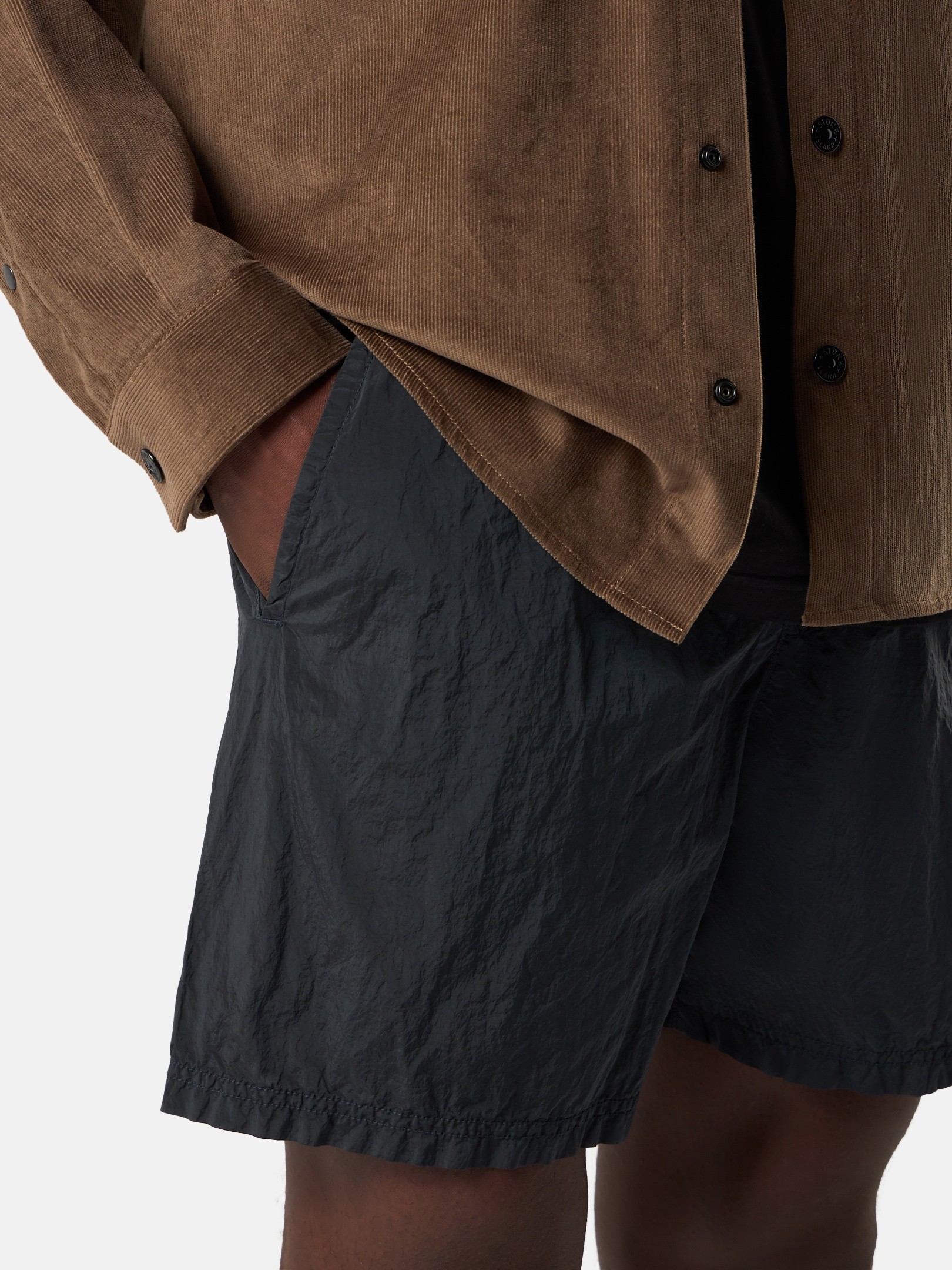 Navy Blue Regular-fit mid-length swim shorts with pockets B100004