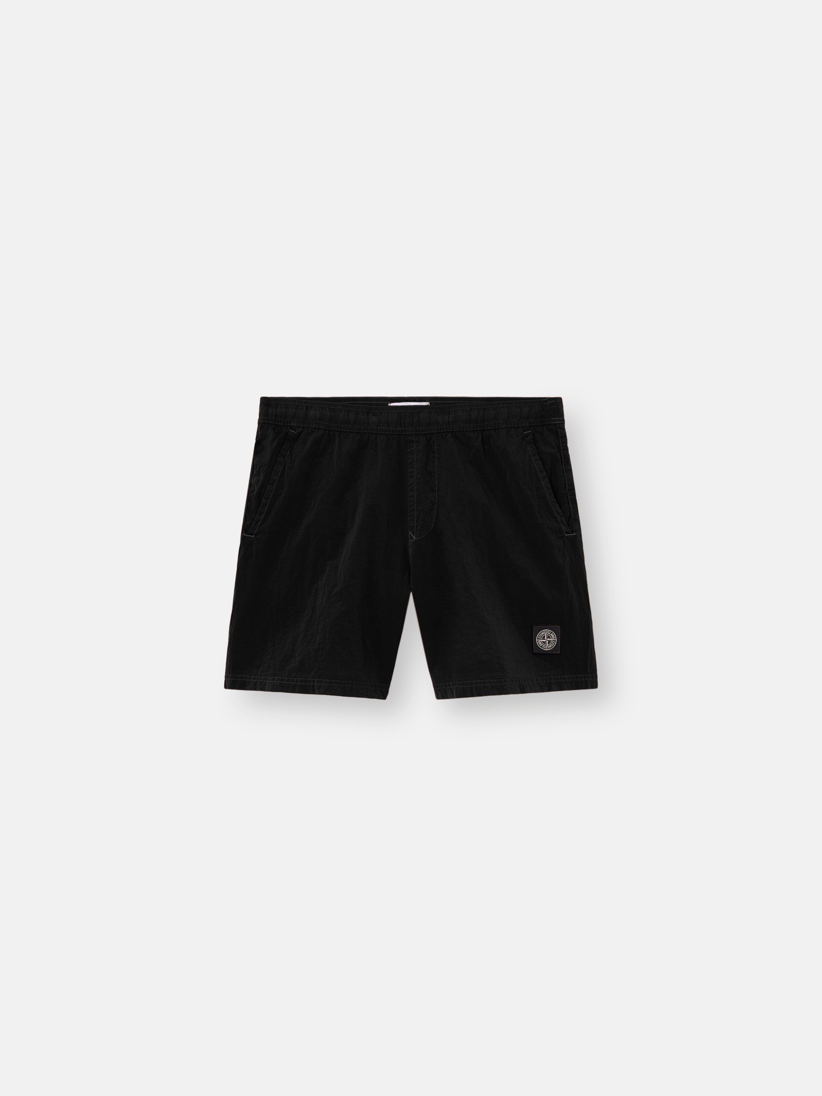 Black Regular-fit mid-length swim shorts with pockets B100004