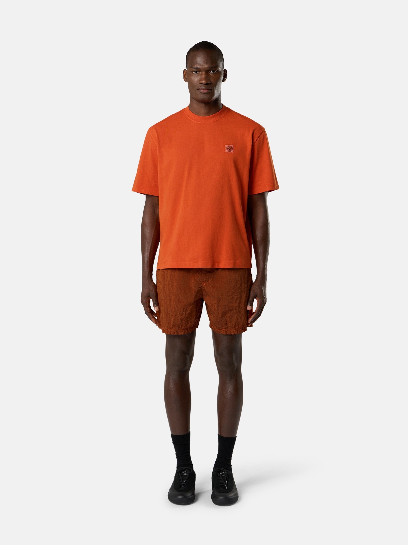 Burnt Orange Regular-fit mid-length swim shorts with pockets