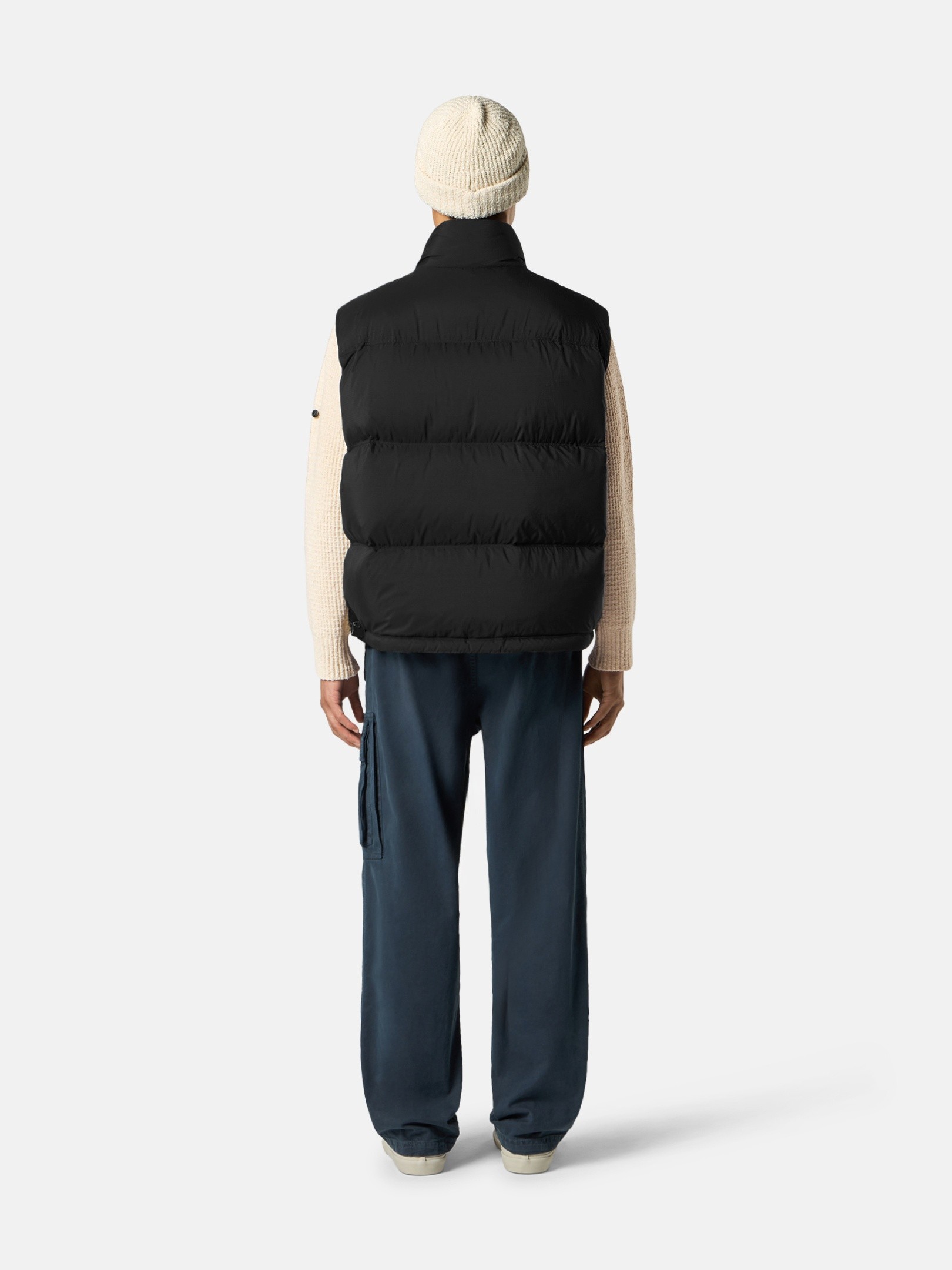 Black Lightweight down vest with zip pockets G100004 MATT RIPSTOP