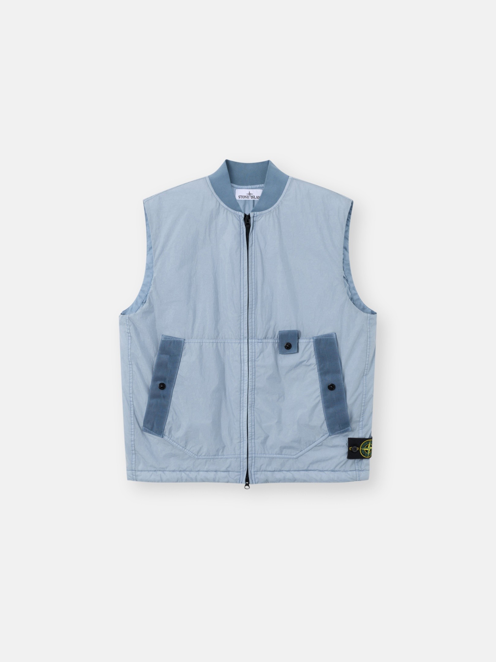Ash Grey Wind-resistant padded vest with anti-drop G100006 CRINKLE