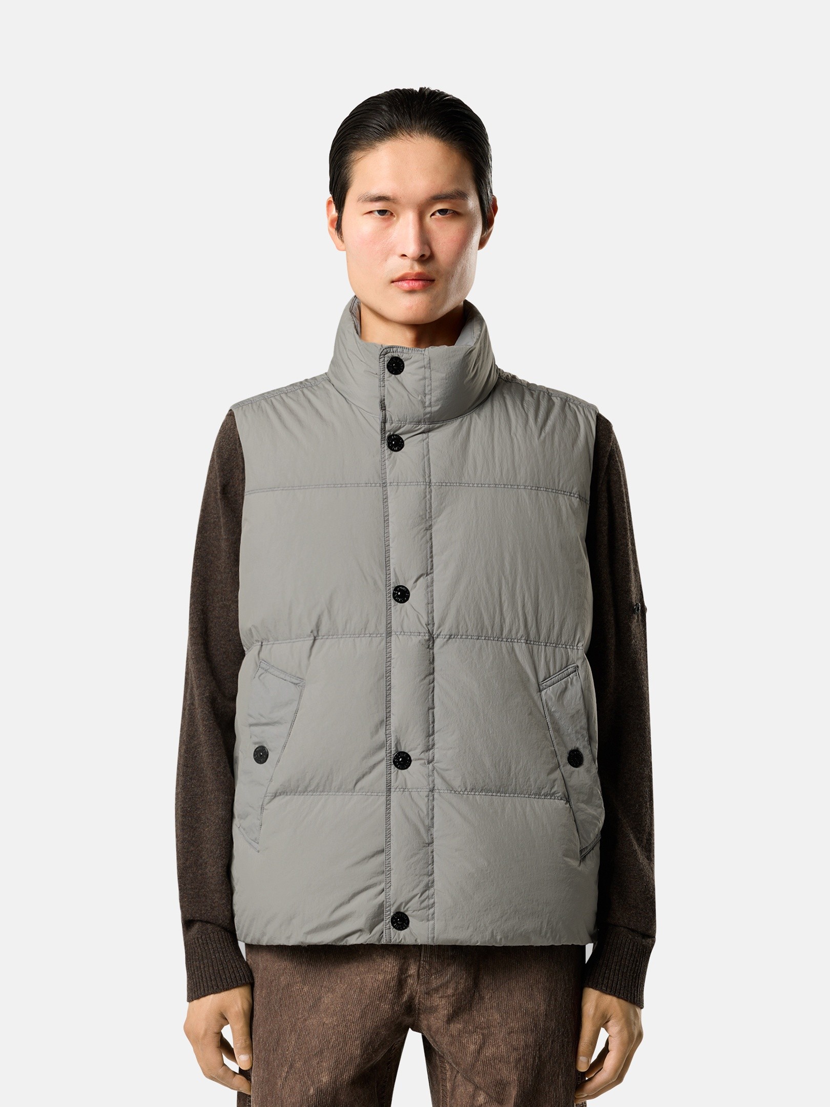 STONE  グレー ダウンベスト Mサイズ グレー 防風＆撥水 ダウンベスト G100010 CRINKLE REPS NY | Stone