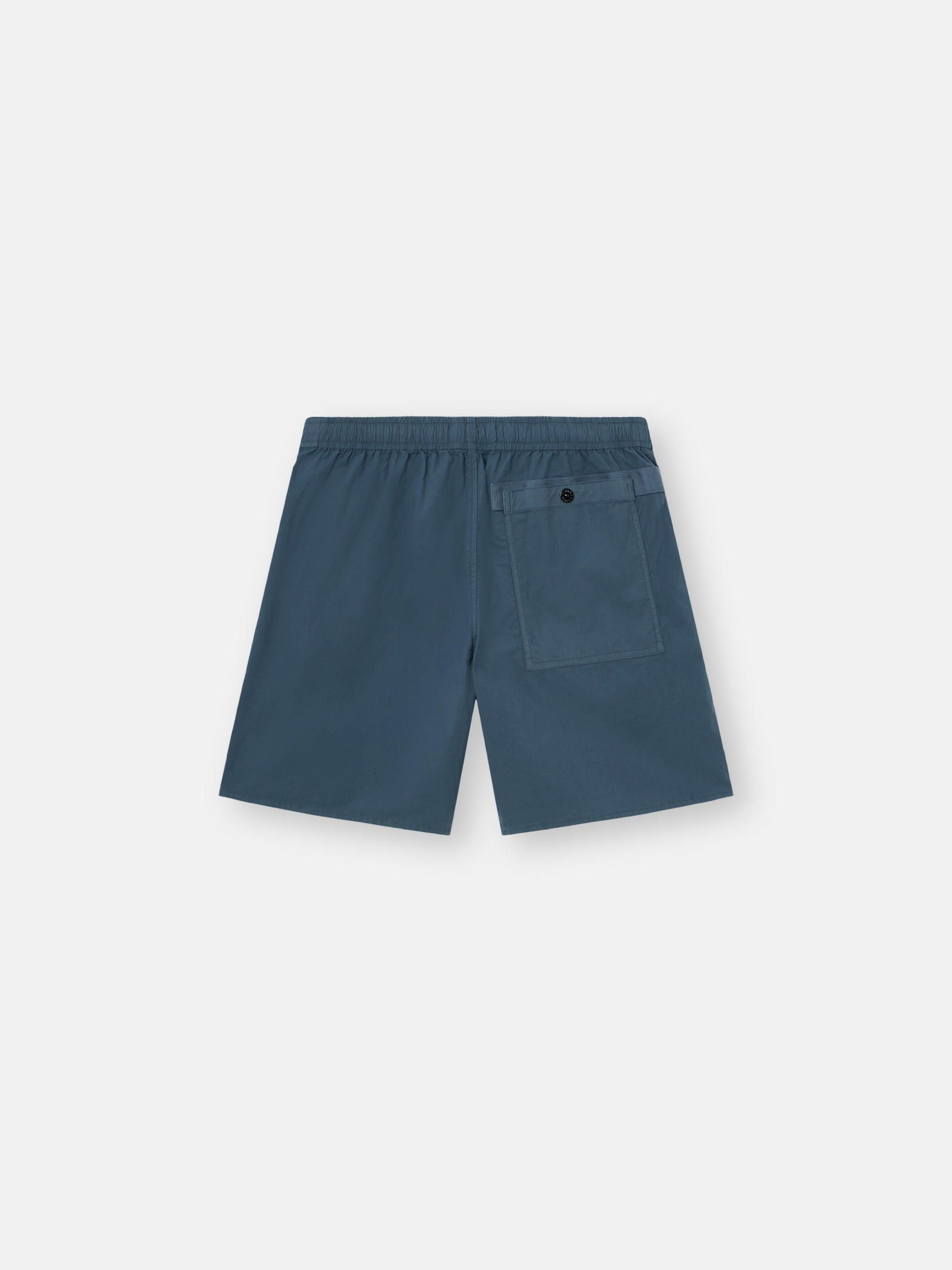 Slate Blue Loose-wide-leg-fit Bermuda shorts with elastic waist