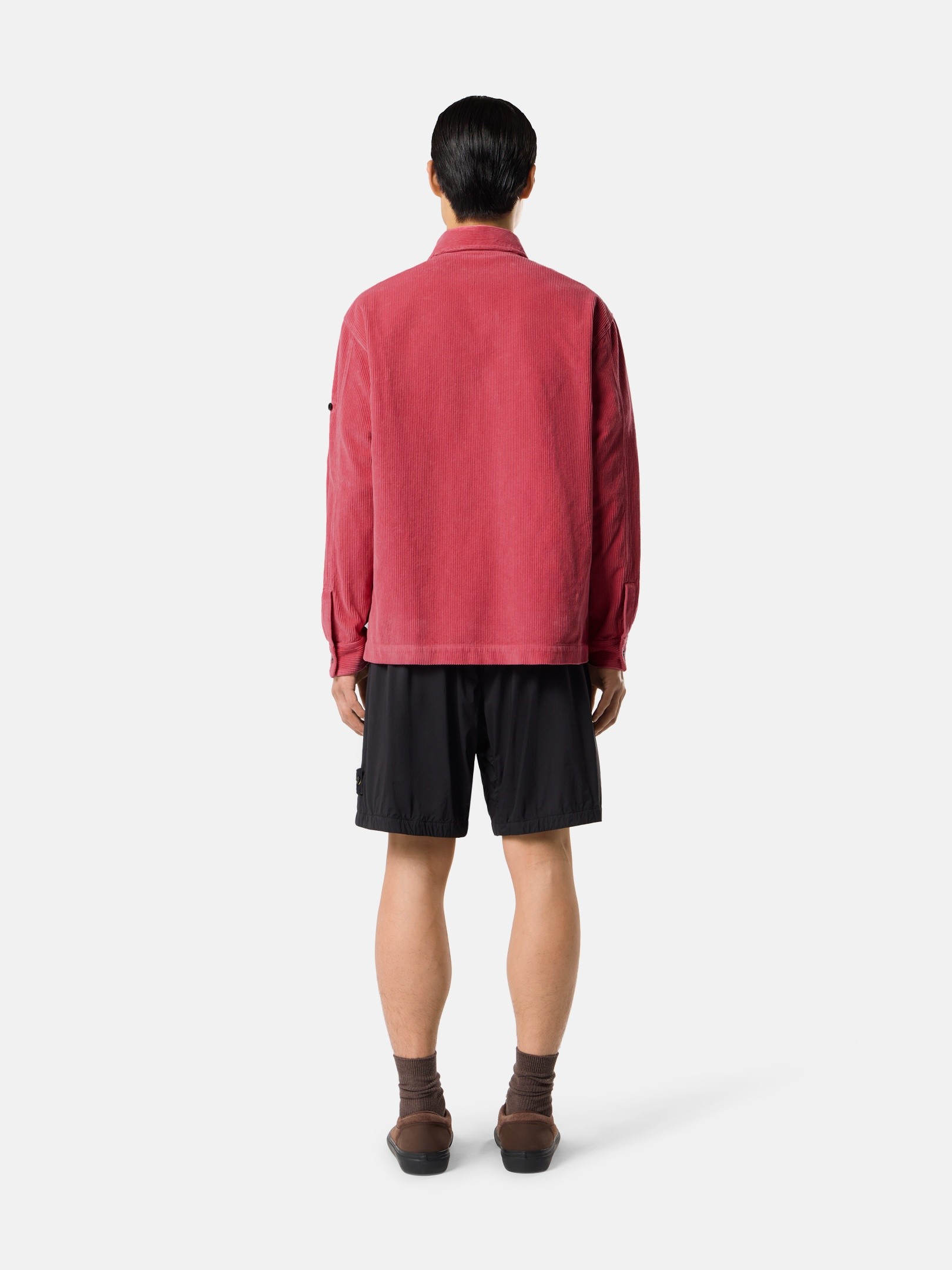 Black Loose-wide-leg-fit jogger shorts with zip pockets L100004