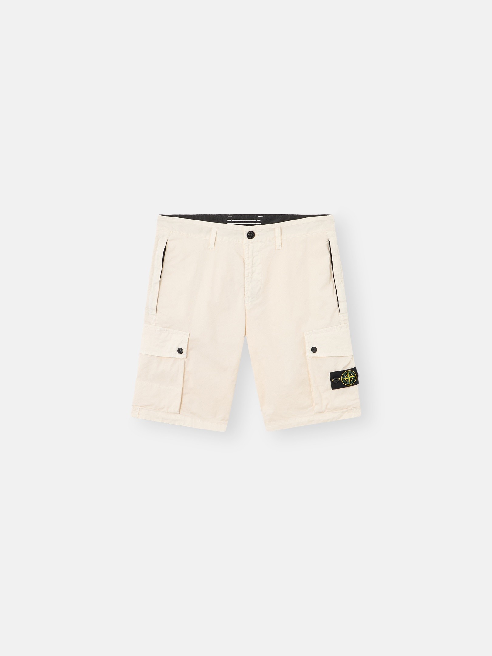 Ivory Slim-fit cargo Bermuda shorts with zipper pockets L100019