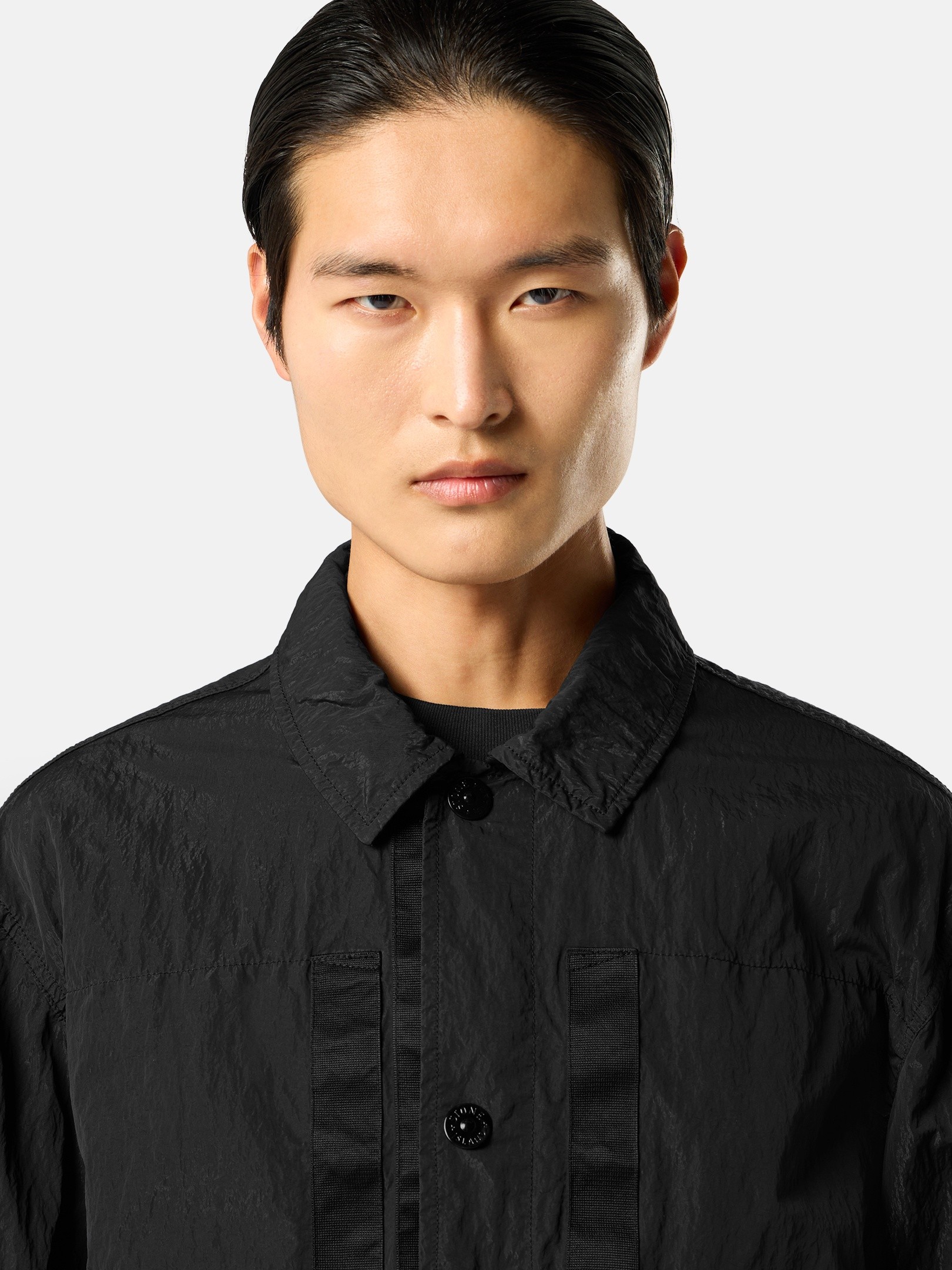 Black Coach jacket with anti-drop finish Q100008 WARP RIB NYLON-TC