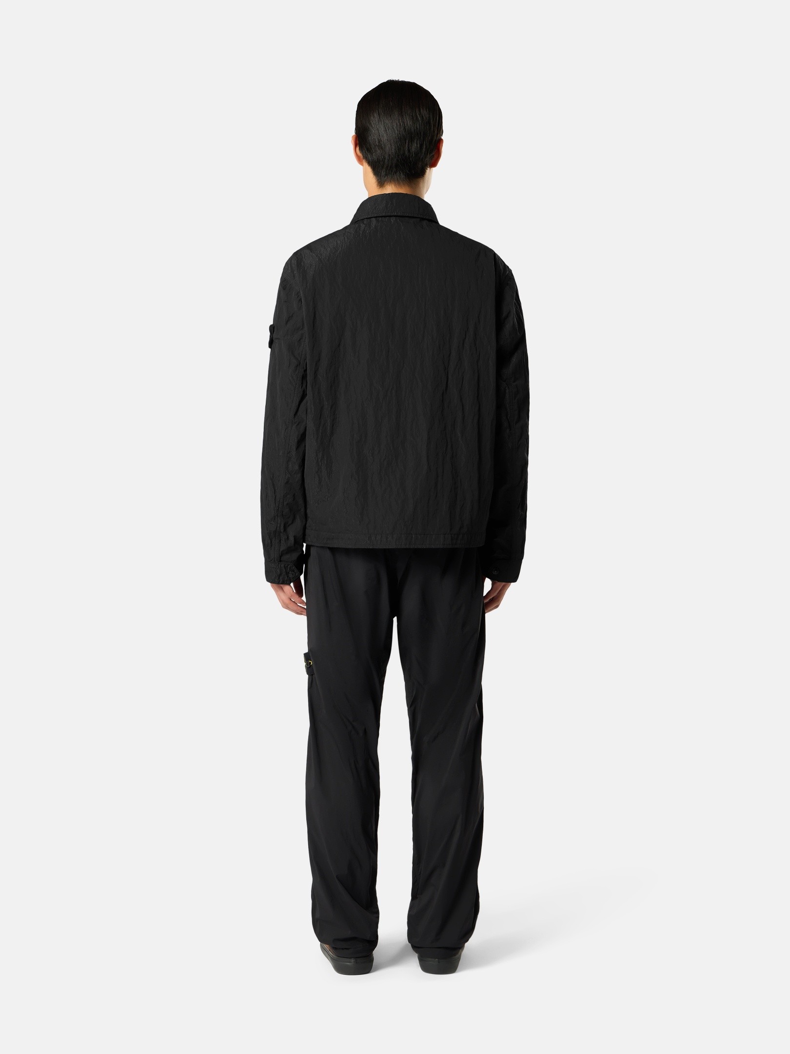 Black Coach jacket with anti-drop finish Q100008 WARP RIB NYLON-TC