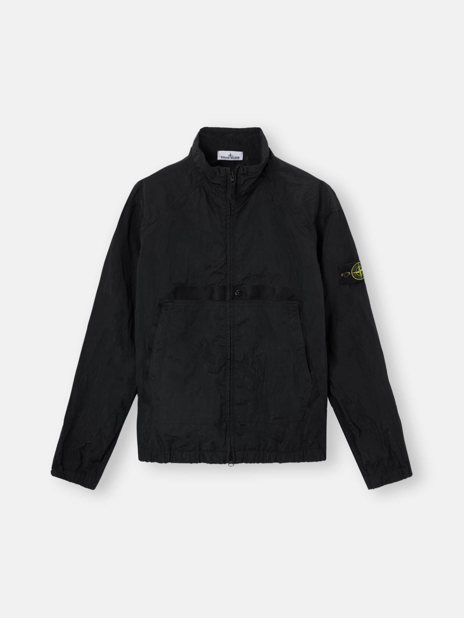 Black Stand collar jacket with anti-drop finish Q100009 WARP RIB