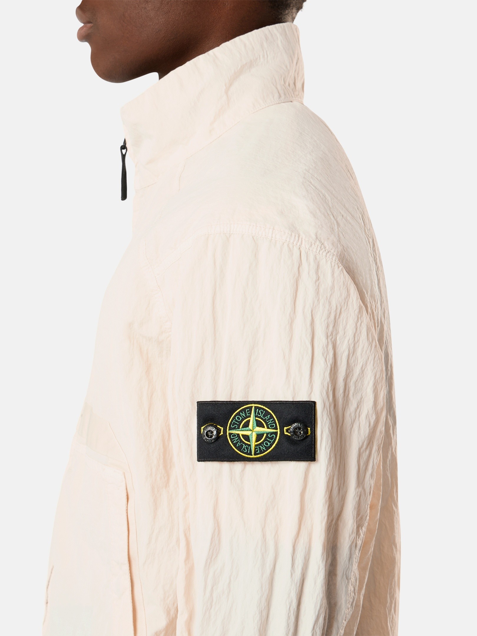 Ivory Stand collar jacket with anti-drop finish Q100009 WARP RIB